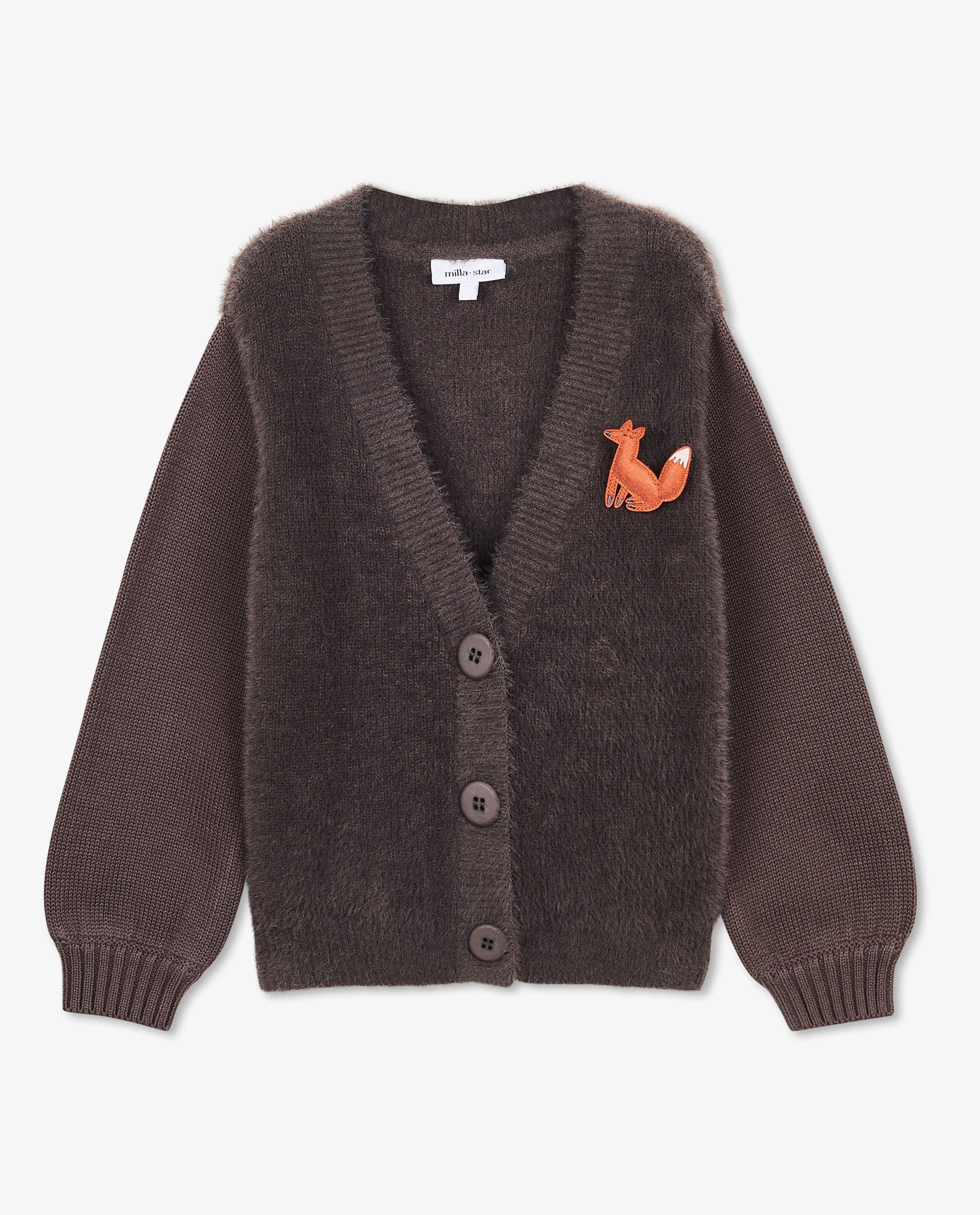 Oranje cardigan met speld - Product Detail - donkergrijs - afbeelding nummer 3