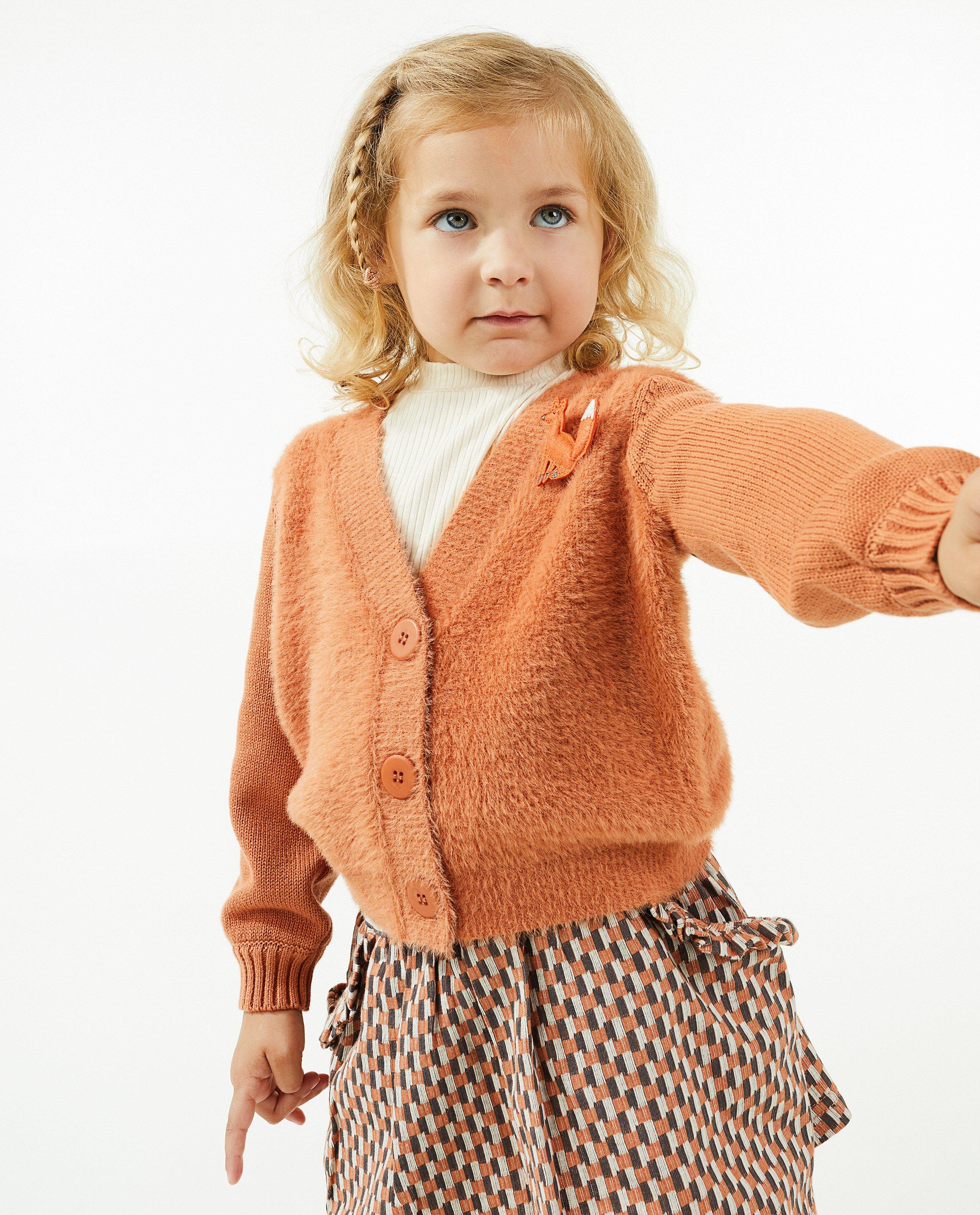 Oranje cardigan met speld - Product Detail - terracotta - afbeelding nummer 2