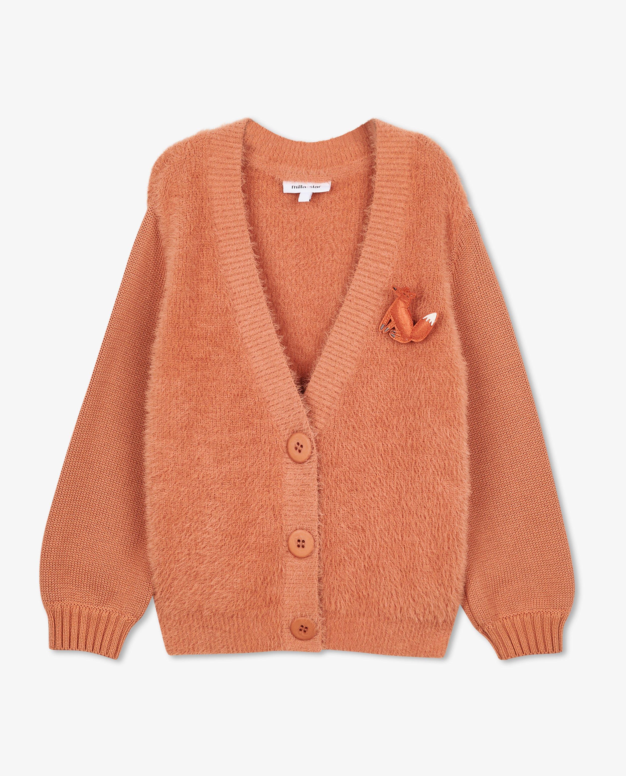 Oranje cardigan met speld - Product Detail - terracotta - afbeelding nummer 3