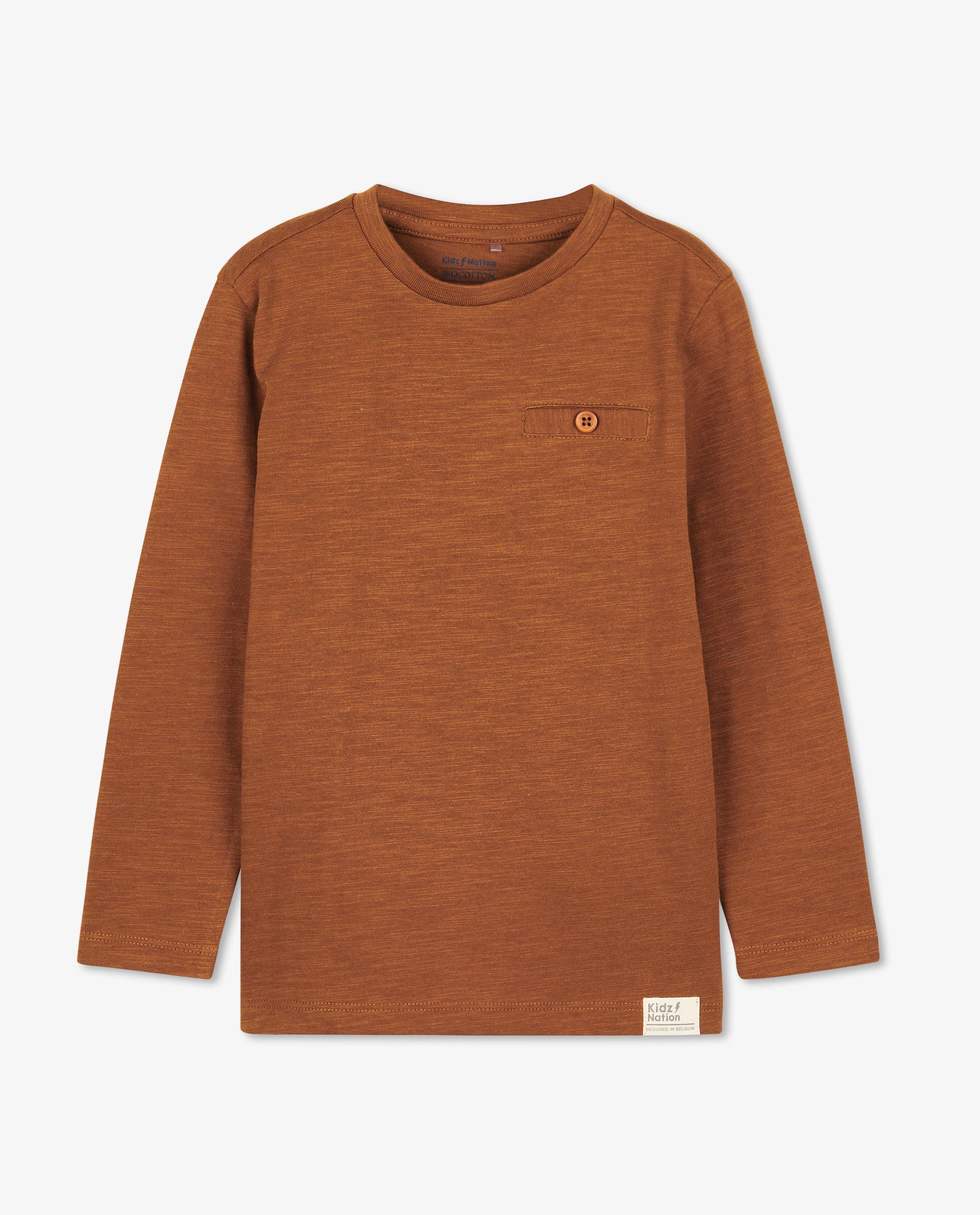 T-shirts - T-shirt rouge à manches longues en coton bio