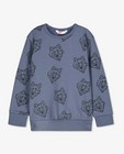 Sweaters - Blauwe sweater met dierenprint