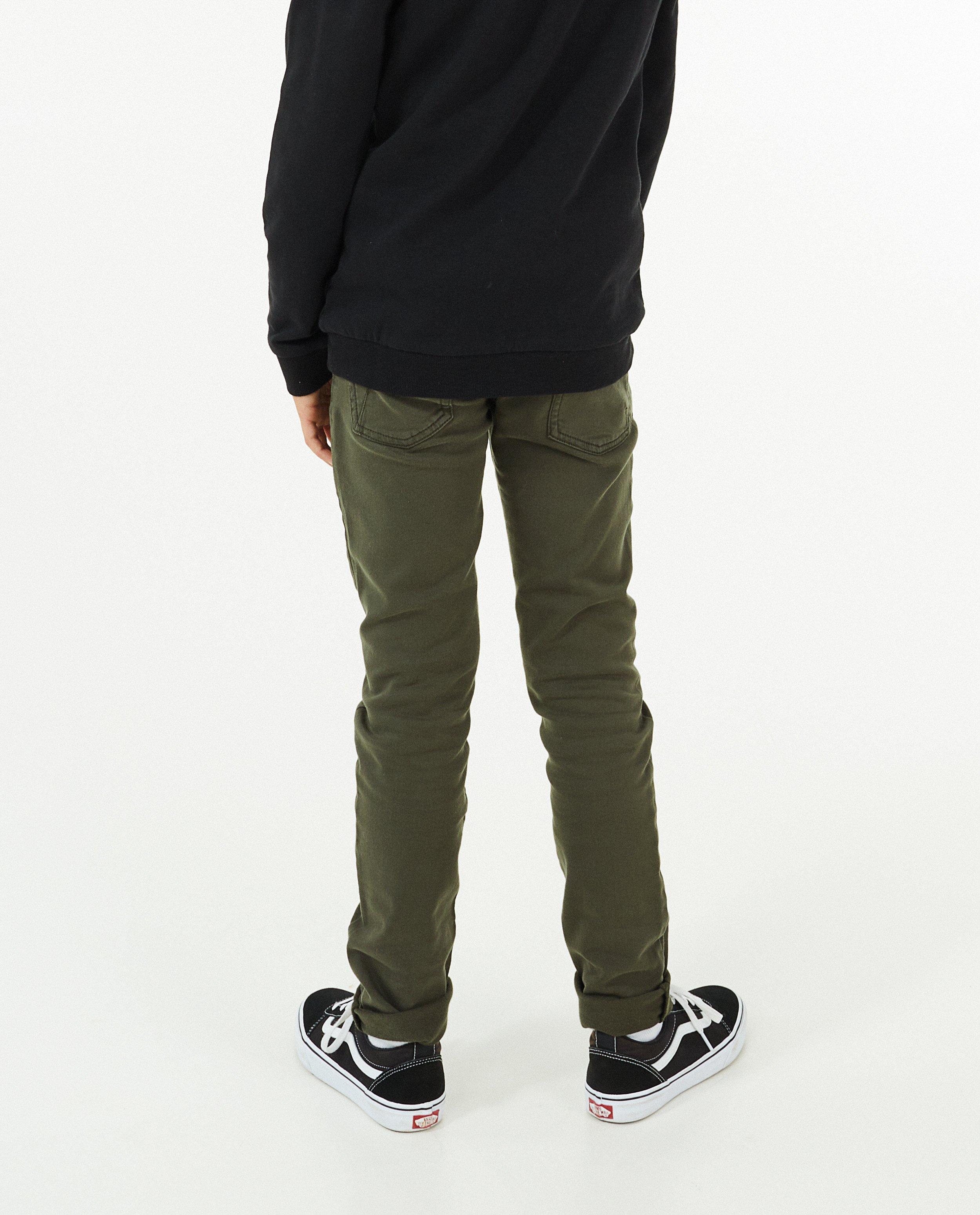 Broeken - Groene broek met slim fit, 7-14 jaar