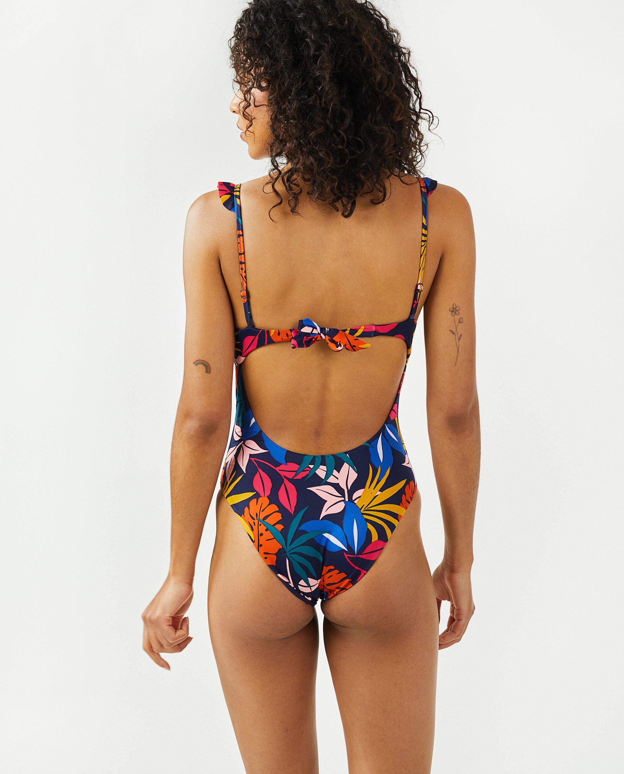 Zwemkleding - Donkerblauw badpak met print