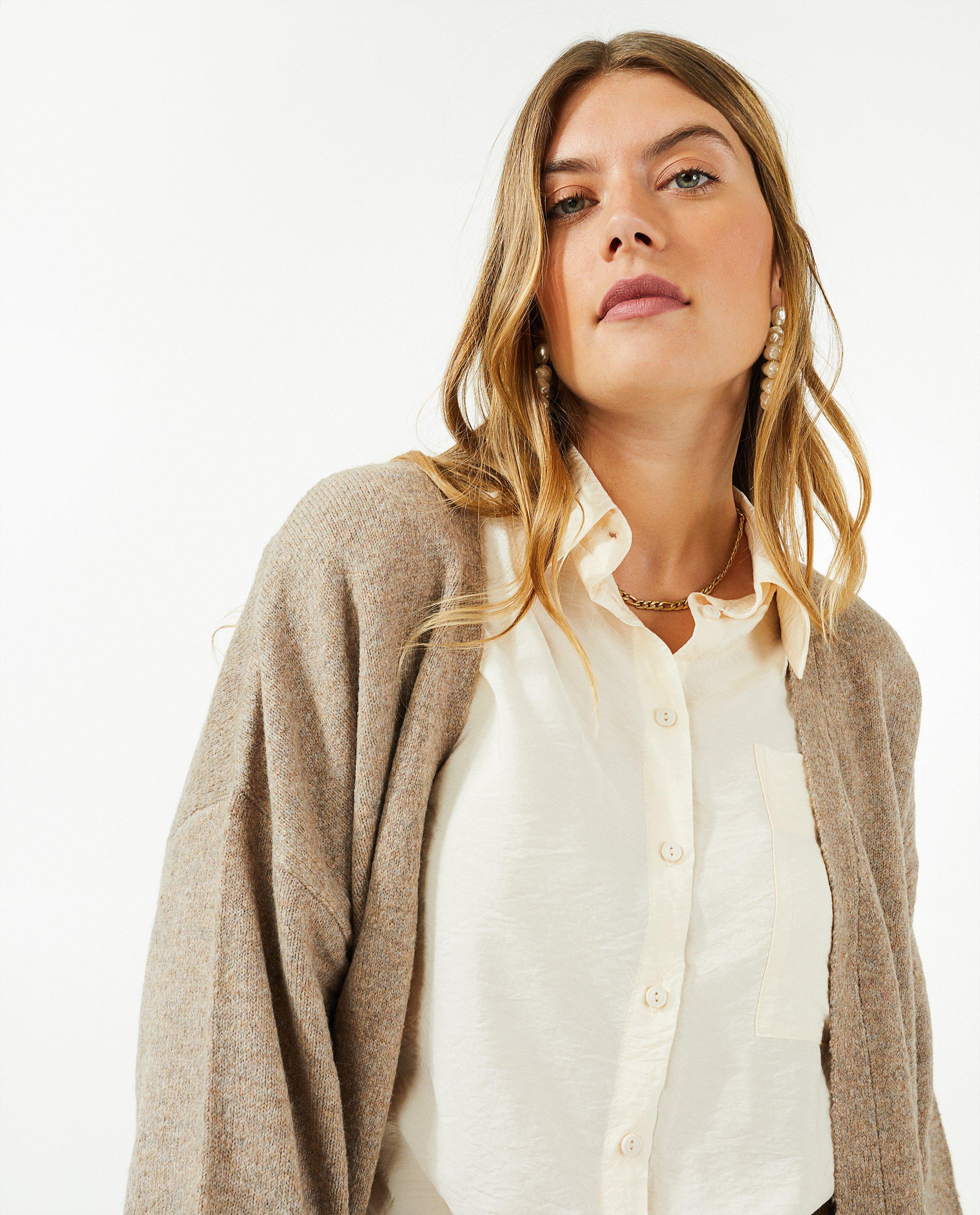 Cardigan - Lange cardigan in lichtbruin
