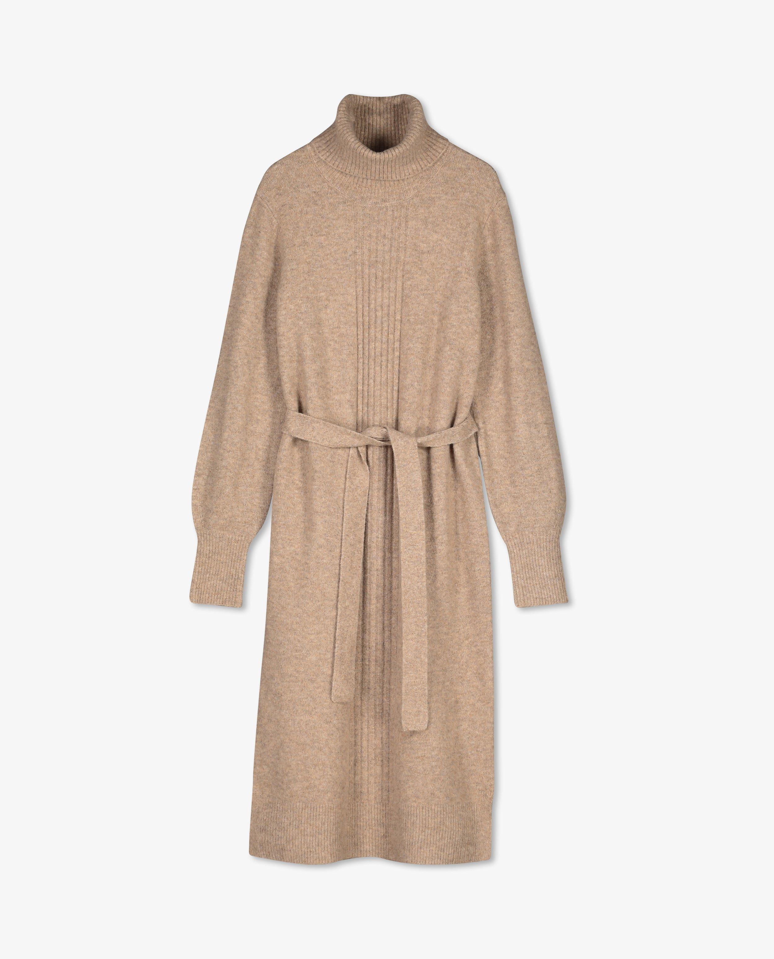 Kleedjes - Gebreide jurk in beige