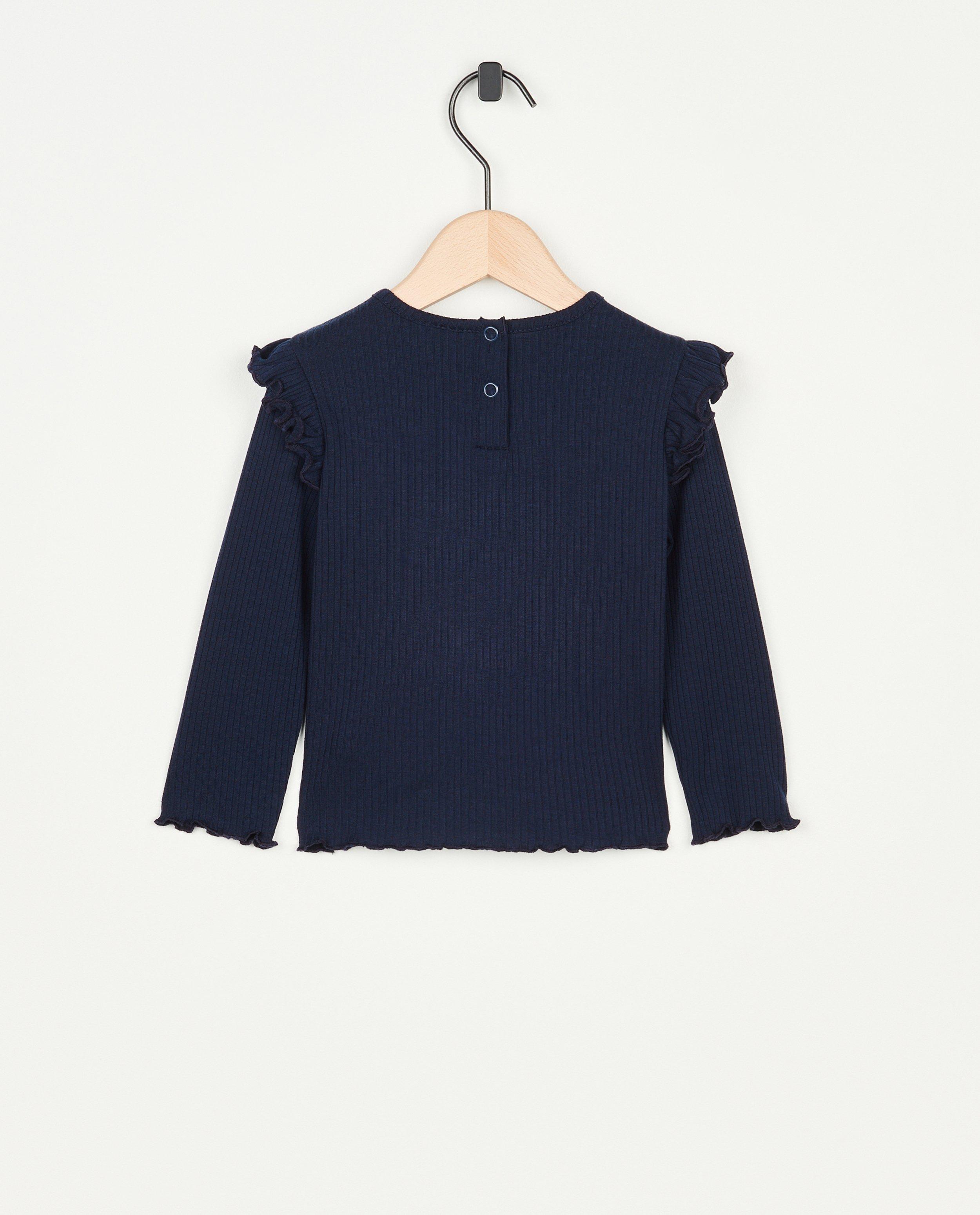 T-shirts - Longsleeve met ruches en rib