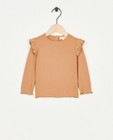 Camel longsleeve met ruches - null - Cuddles and Smiles