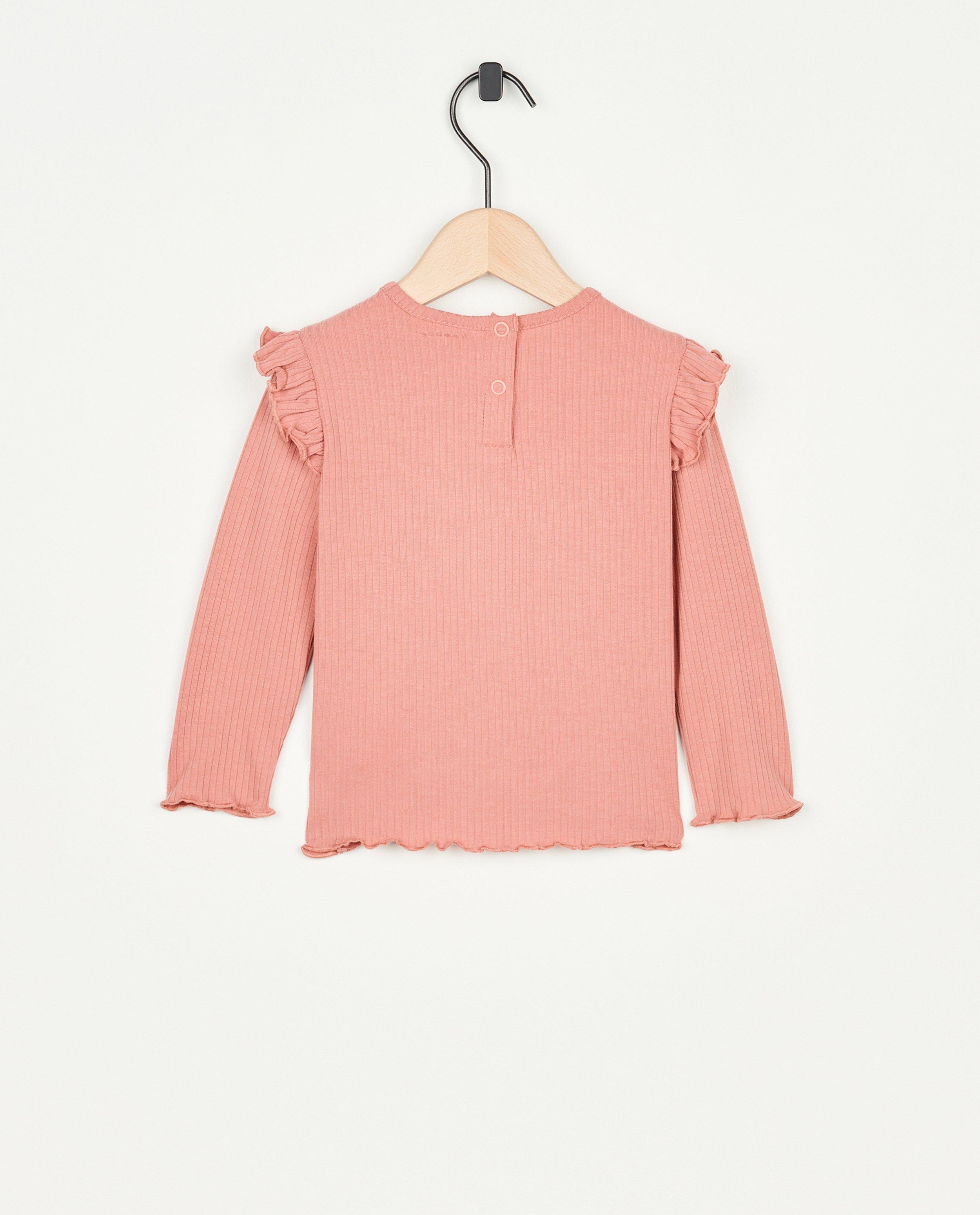 T-shirts - Longsleeve met ruches en rib