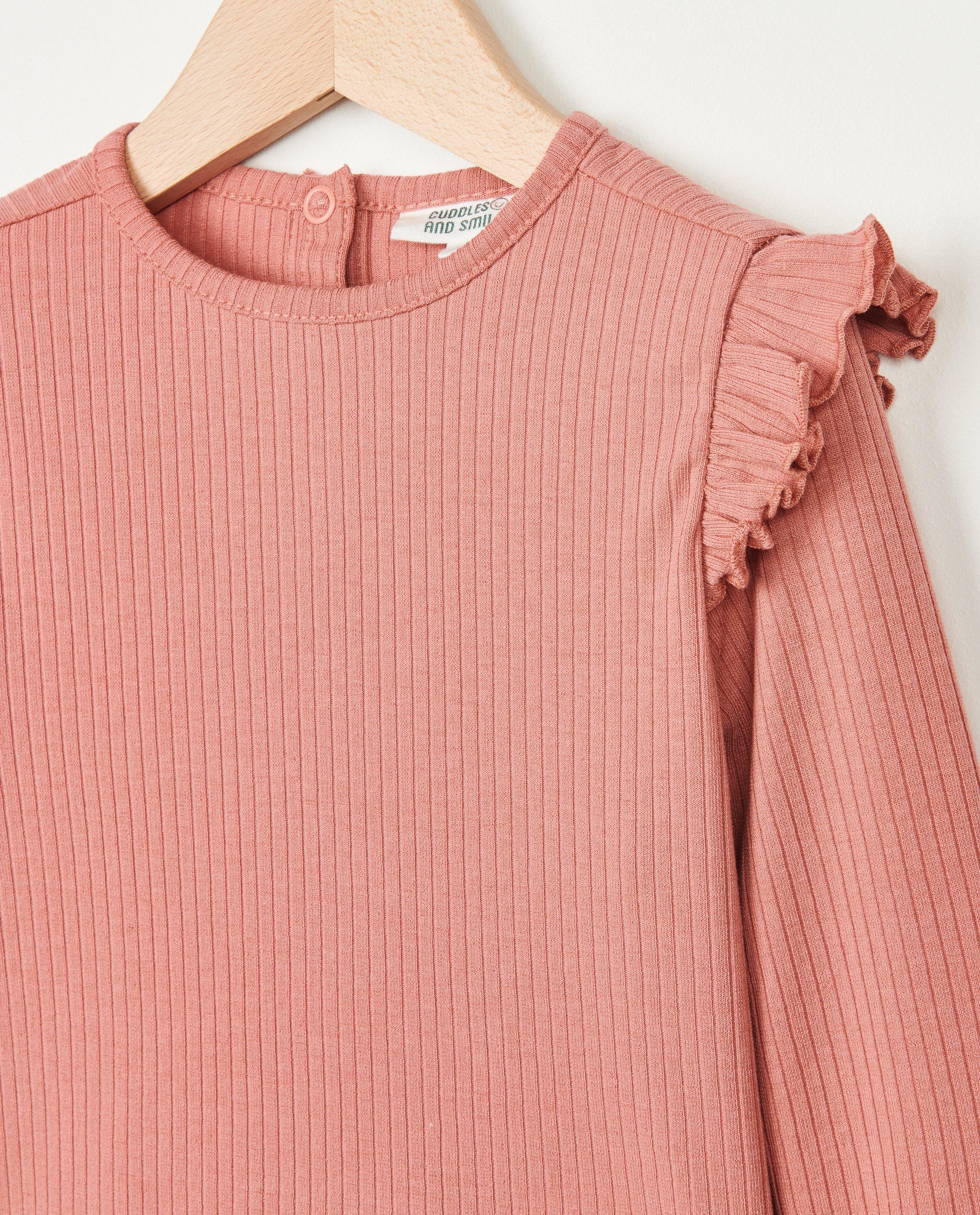 T-shirts - Longsleeve met ruches en rib