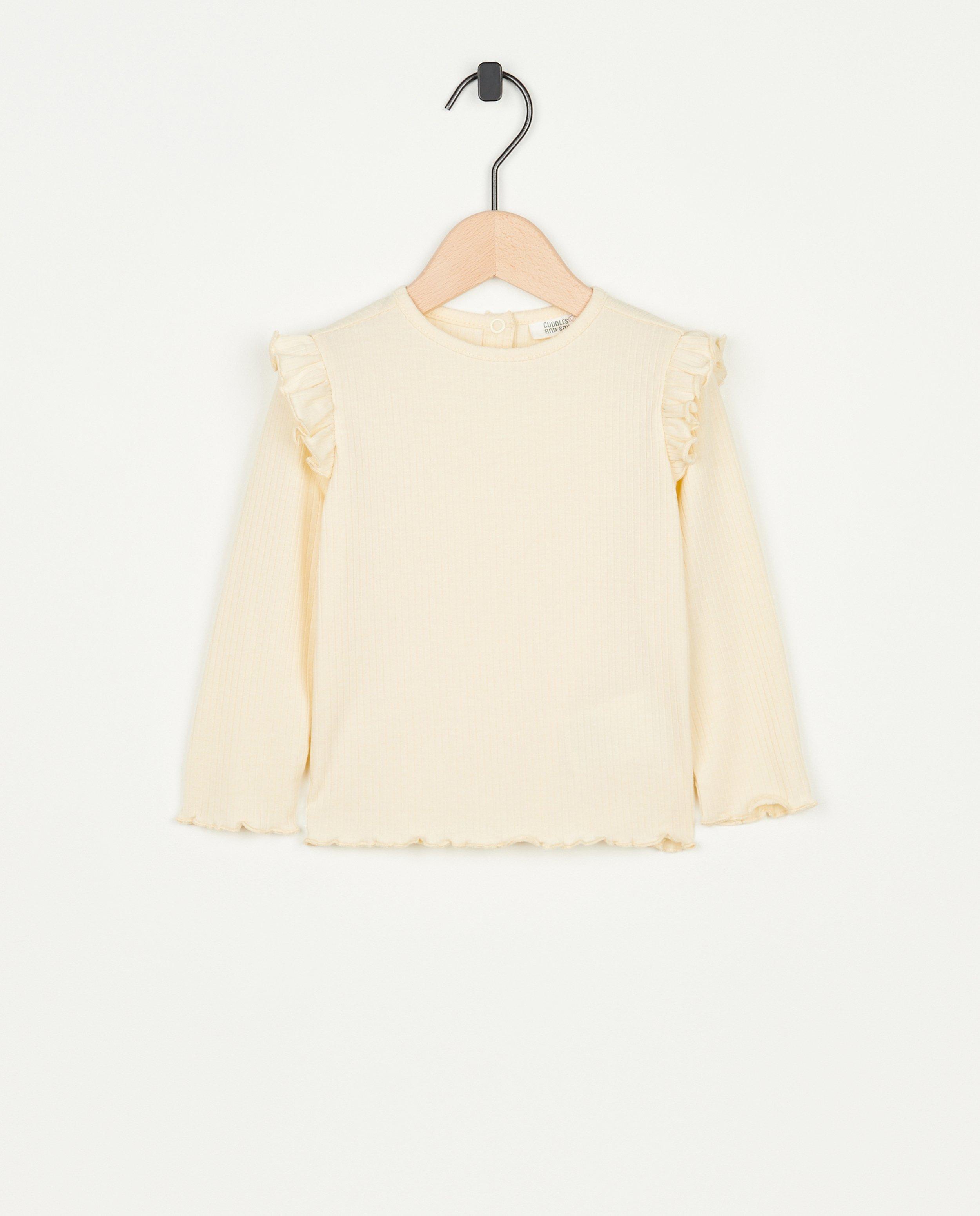 T-shirt bleu foncé à manches longues avec des ruches - null - Cuddles and Smiles