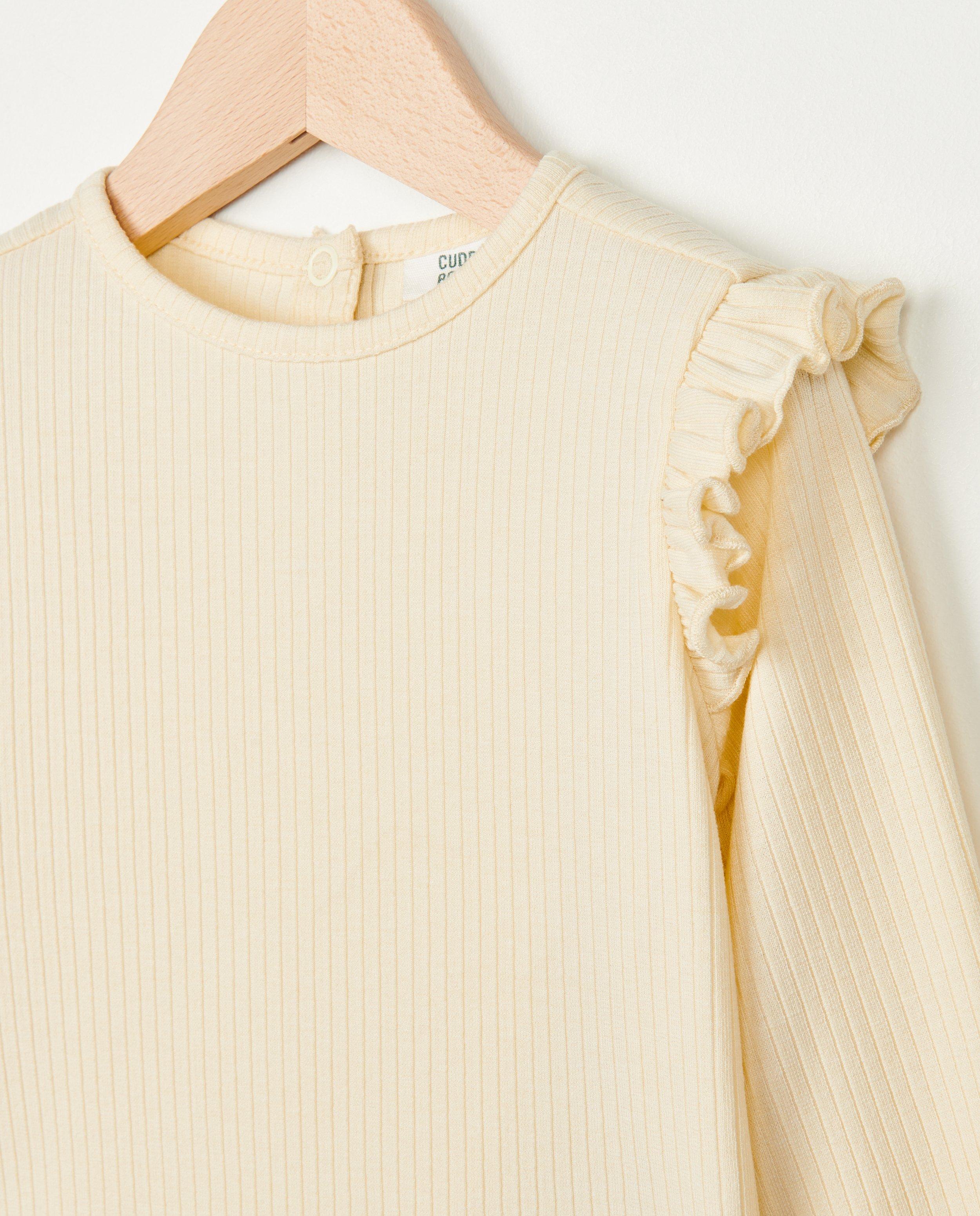 T-shirts - Longsleeve met ruches en rib