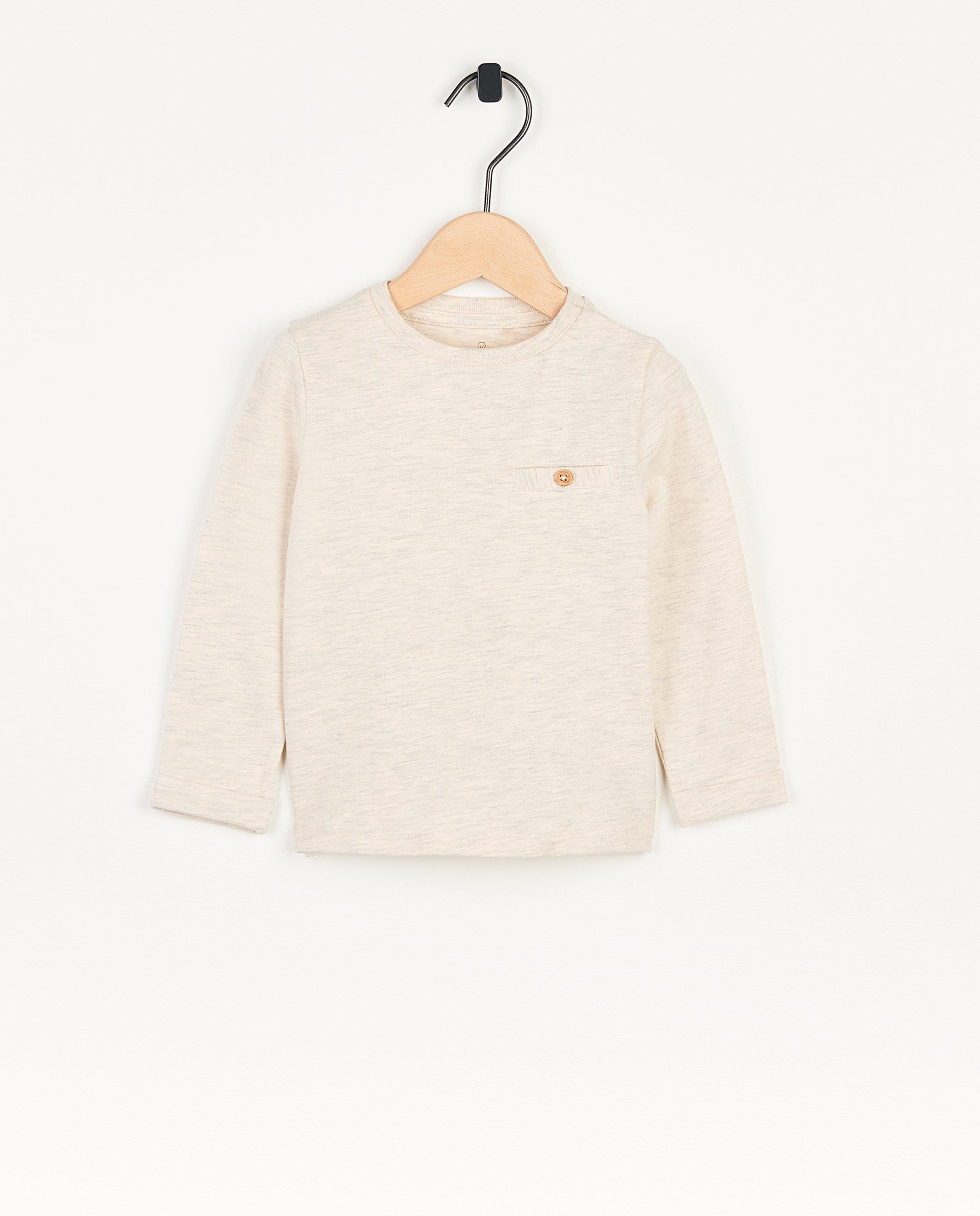 T-shirt beige chiné à manches longues - null - Cuddles and Smiles