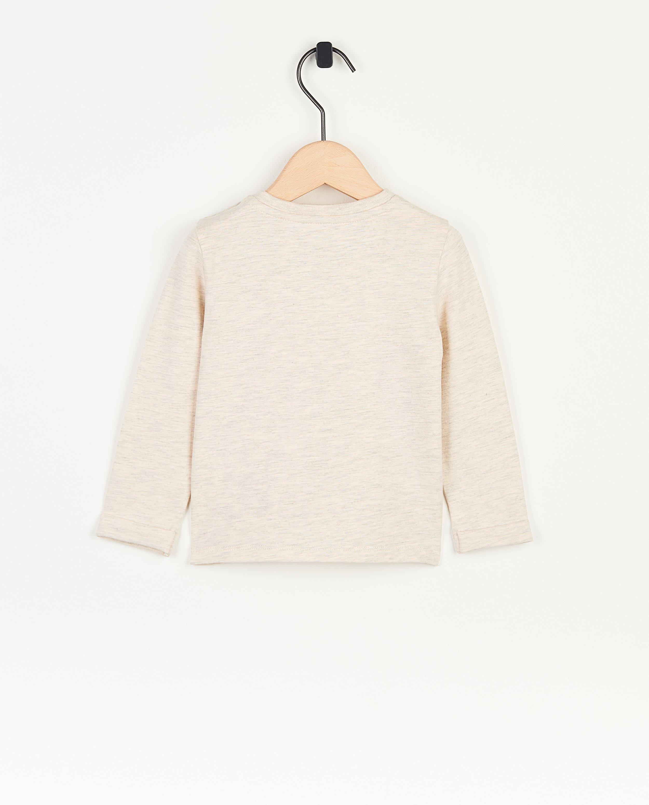 T-shirts - T-shirt beige chiné à manches longues