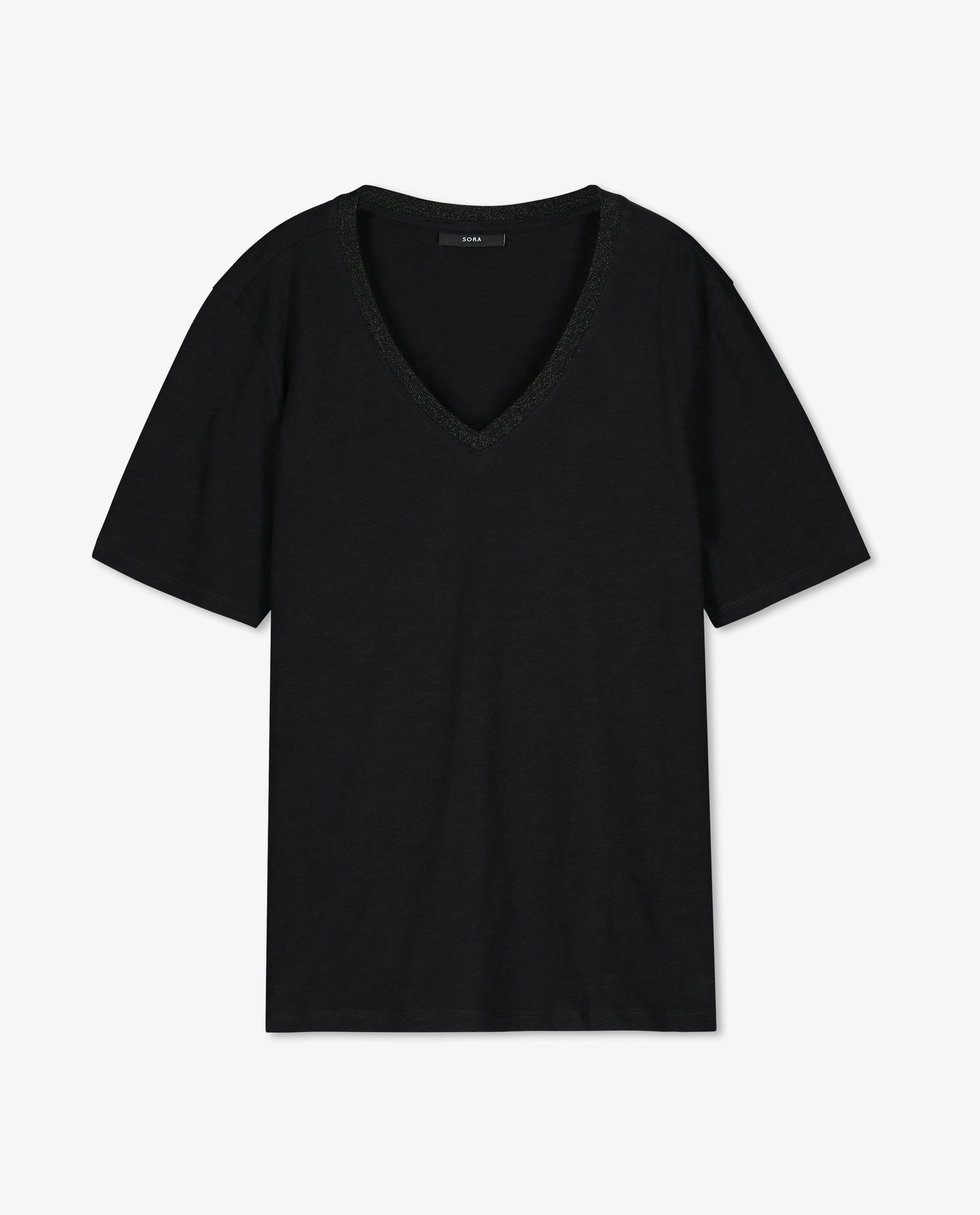 T-shirts - Koraalroze T-shirt met V-hals