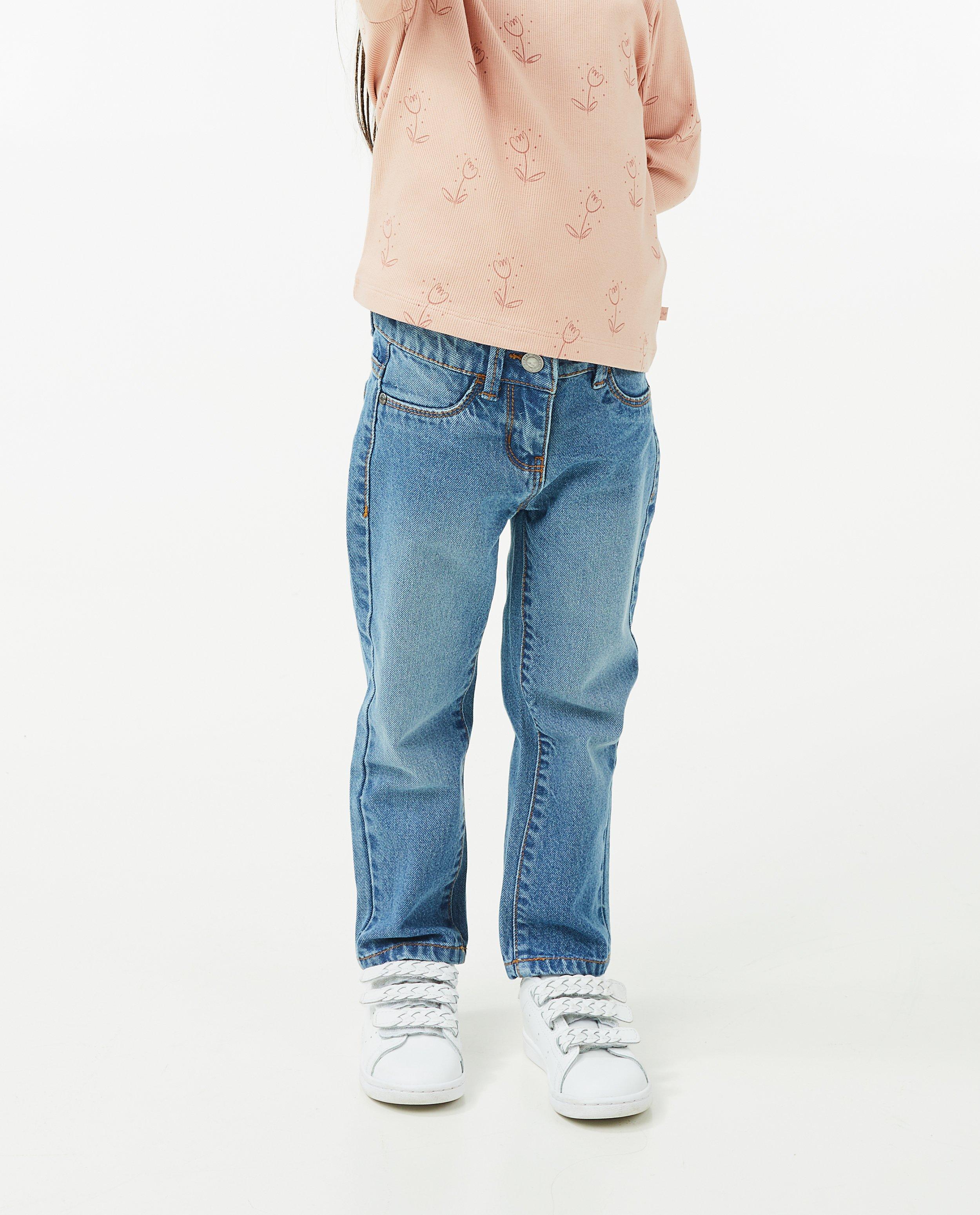 Jeans - Blauwe straight fit jeans Lene