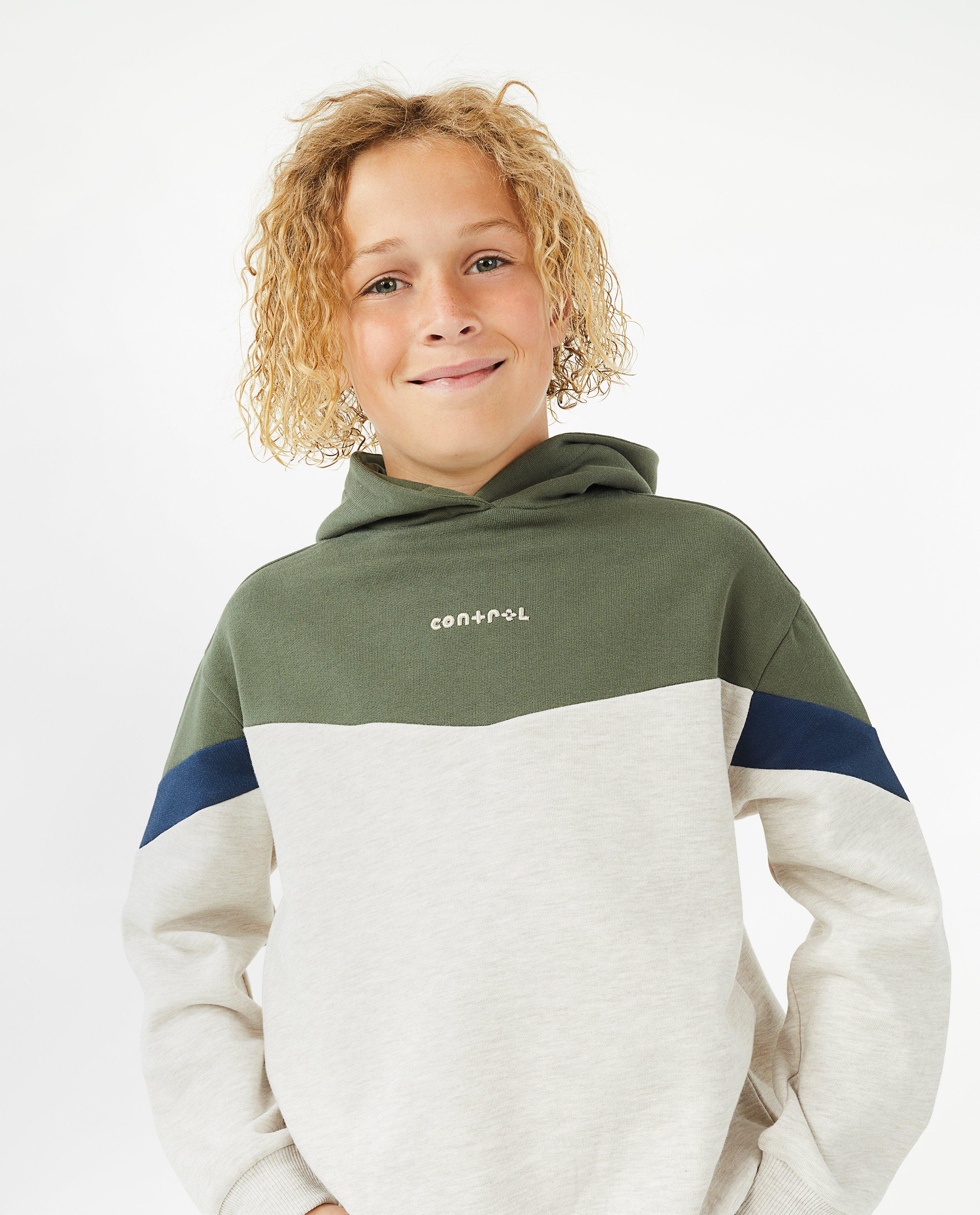 Sweats - Hoodie beige à color block