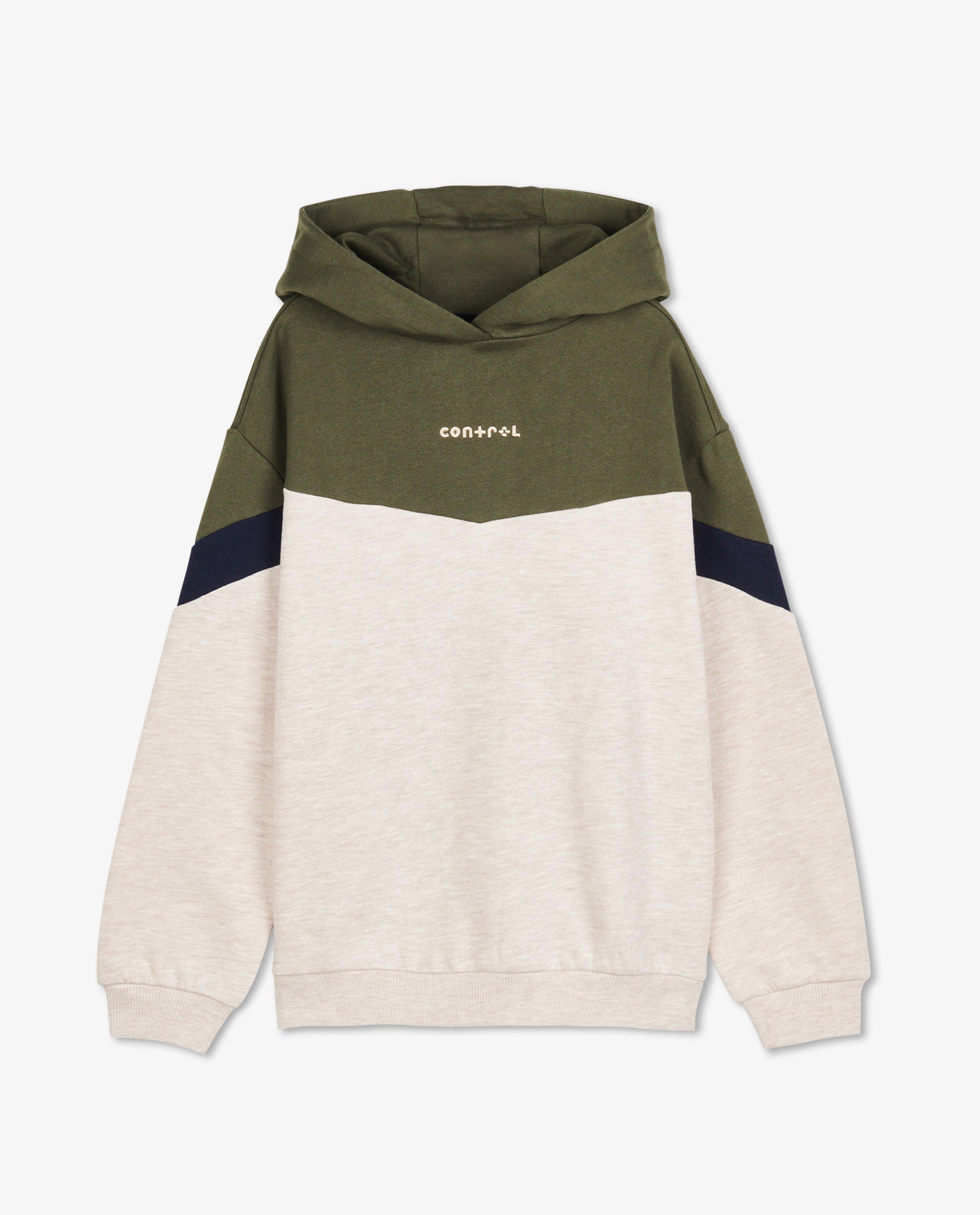 Sweats - Hoodie beige à color block