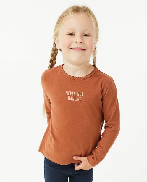 T-shirt brun à manches longues avec une inscription - null - Milla Star
