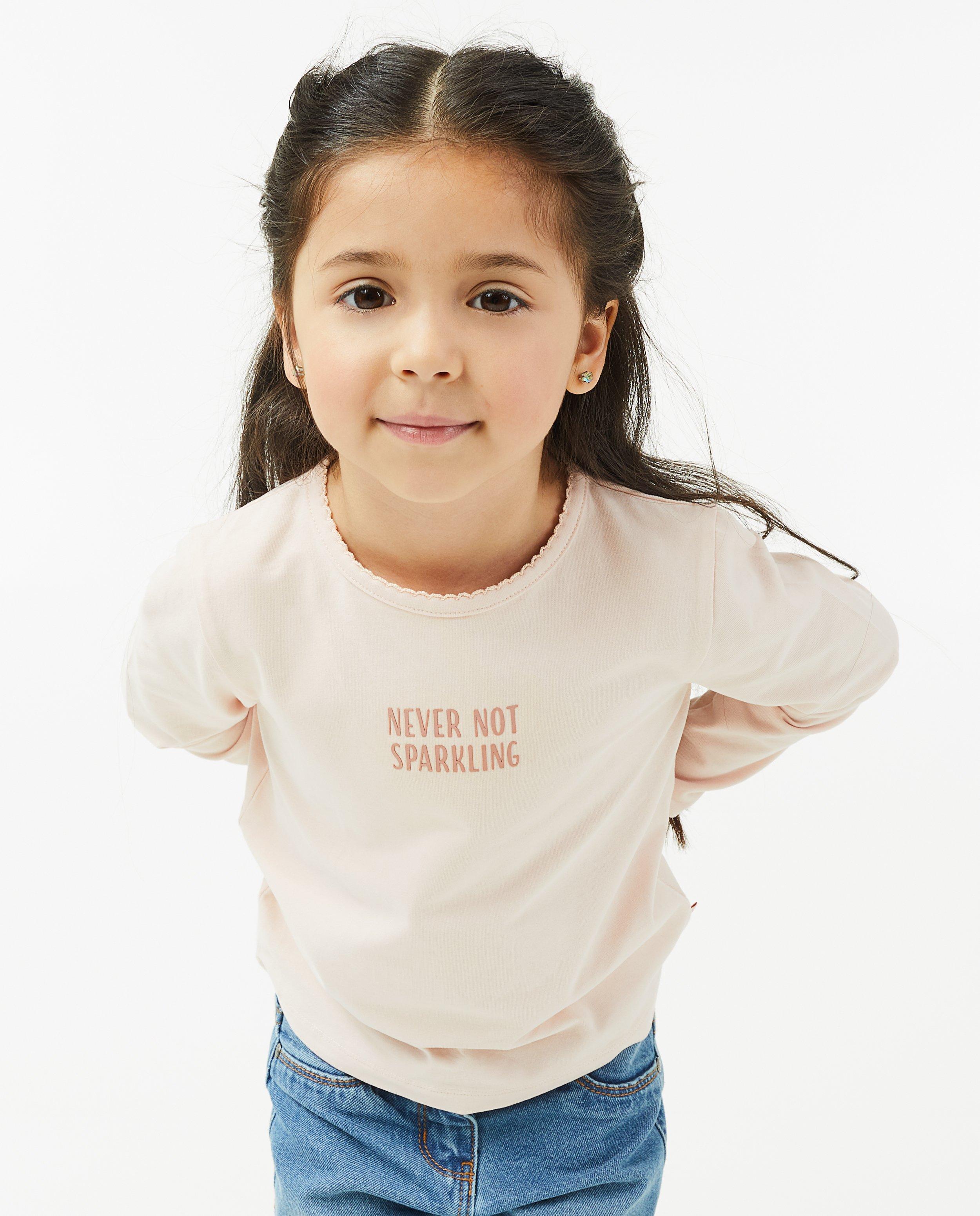 Lichtroze longsleeve met opschrift - null - Milla Star