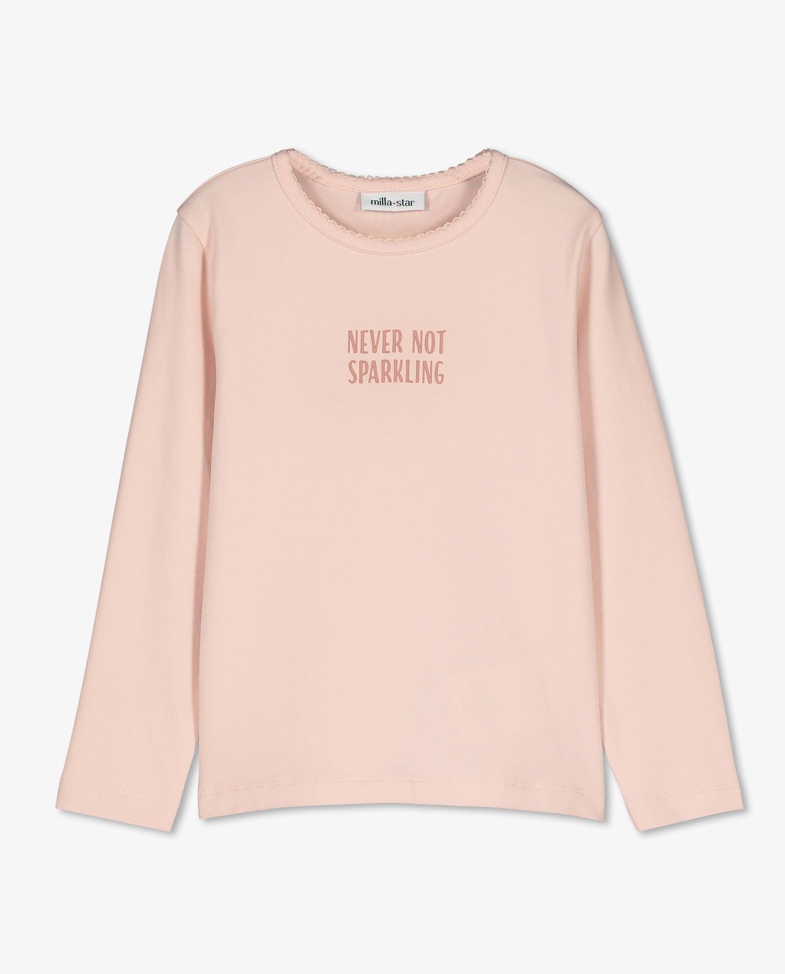T-shirts - Offwhite longsleeve met opschrift