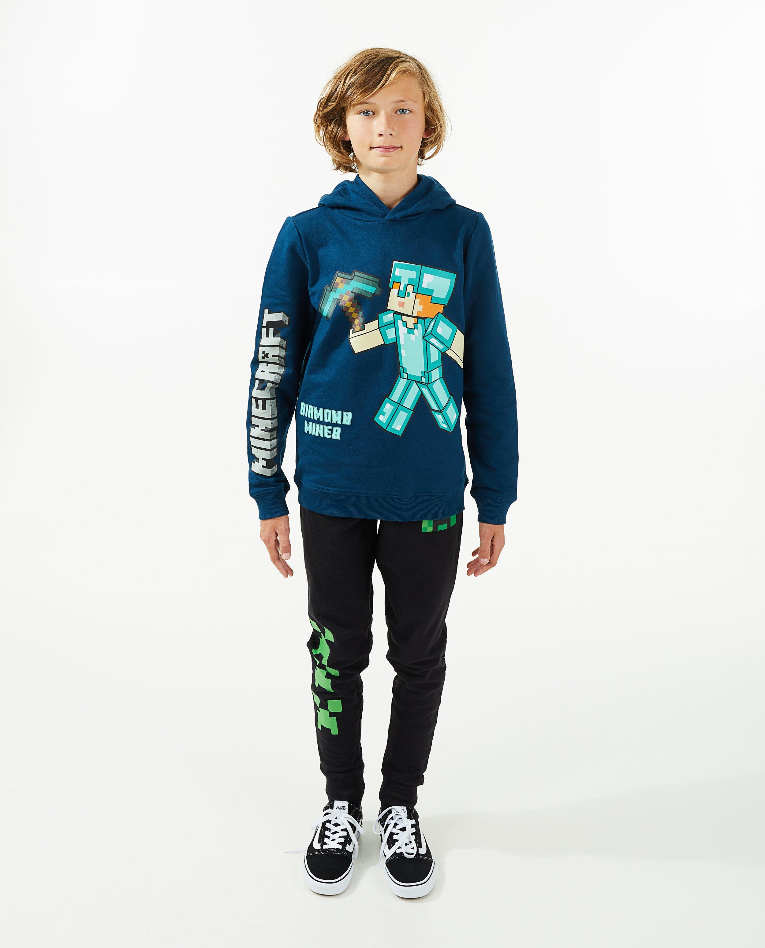 Blauwe hoodie met print - null - Minecraft