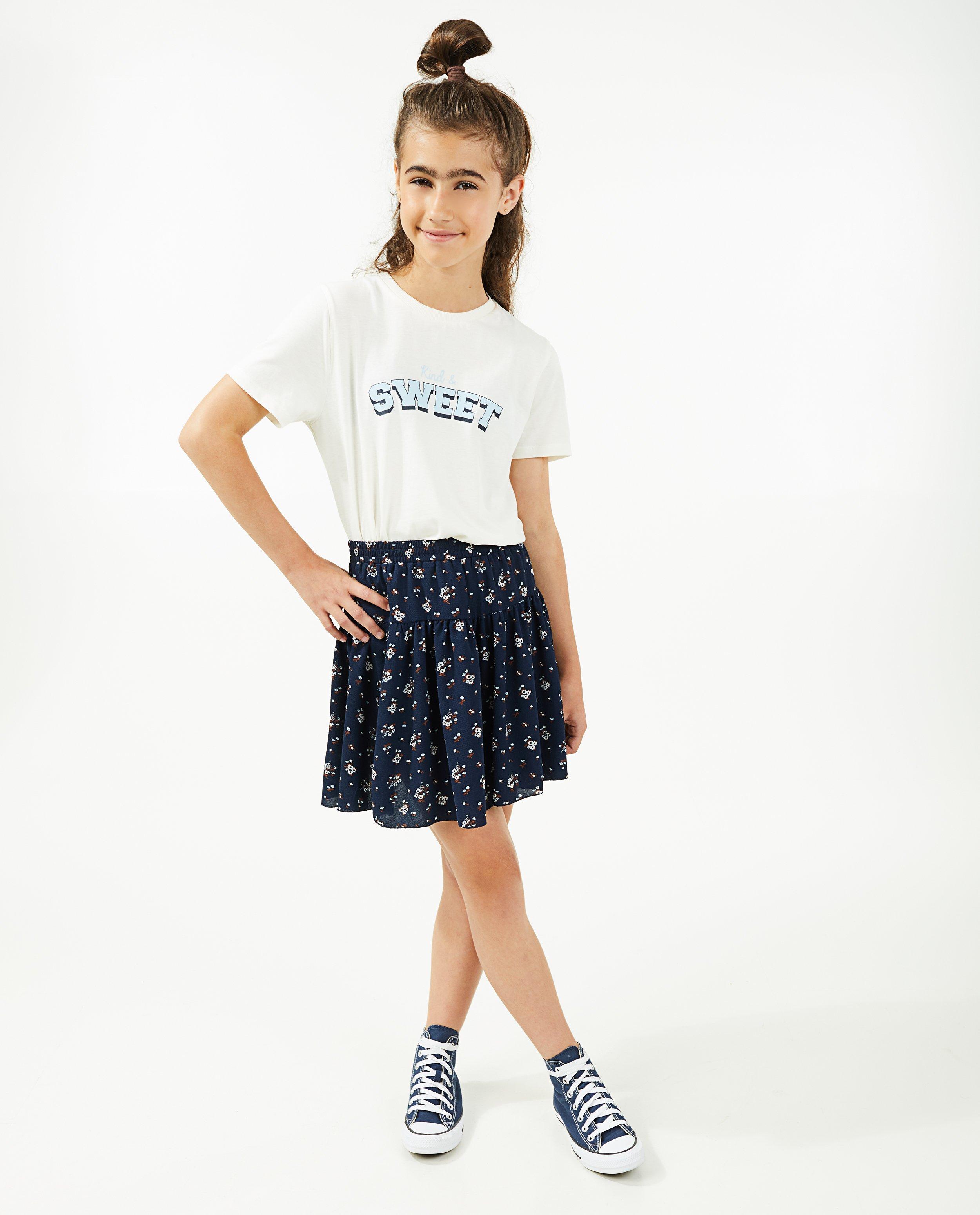 Donkerblauwe rok met print - null - Besties
