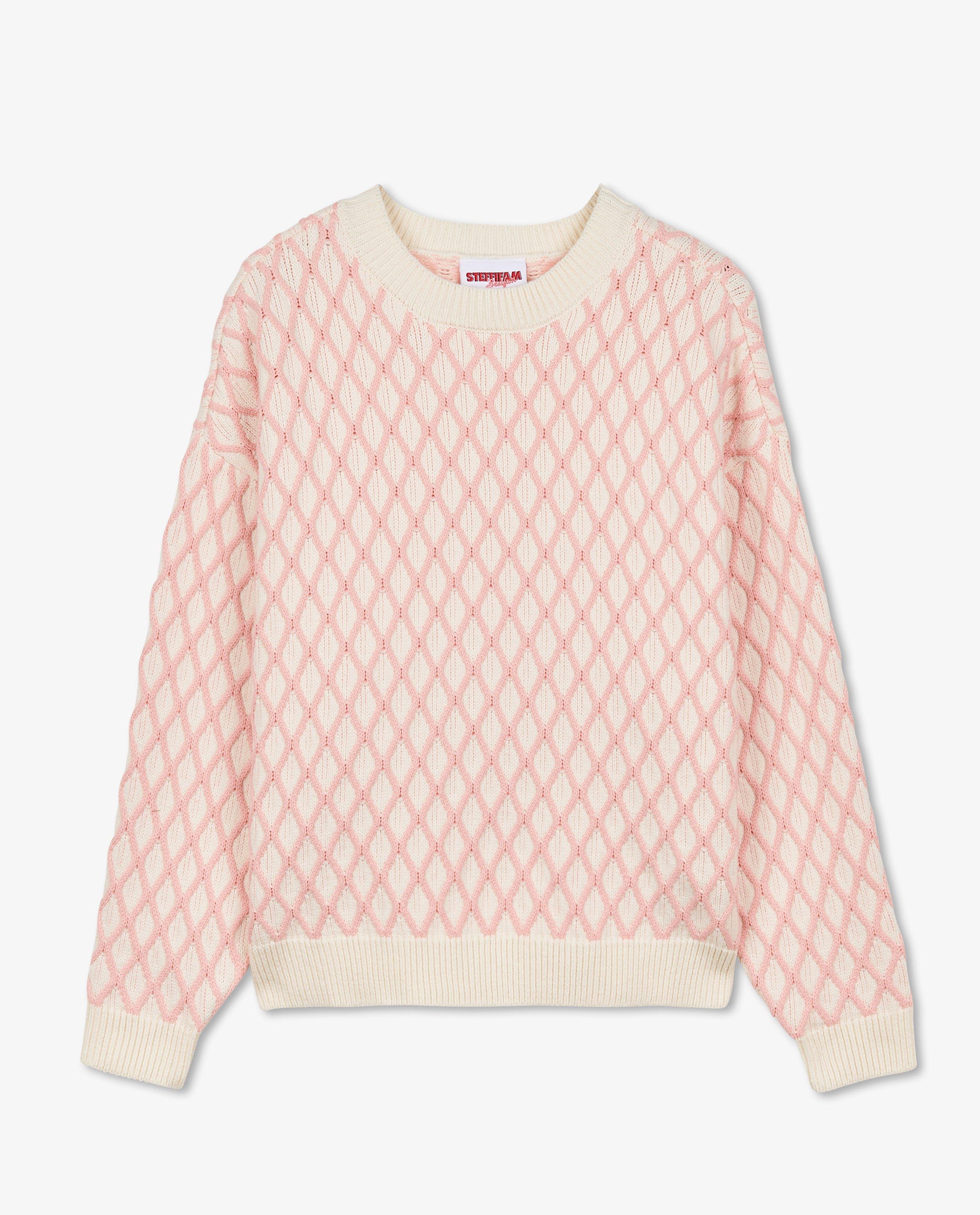 Pulls - Pull blanc à carreaux