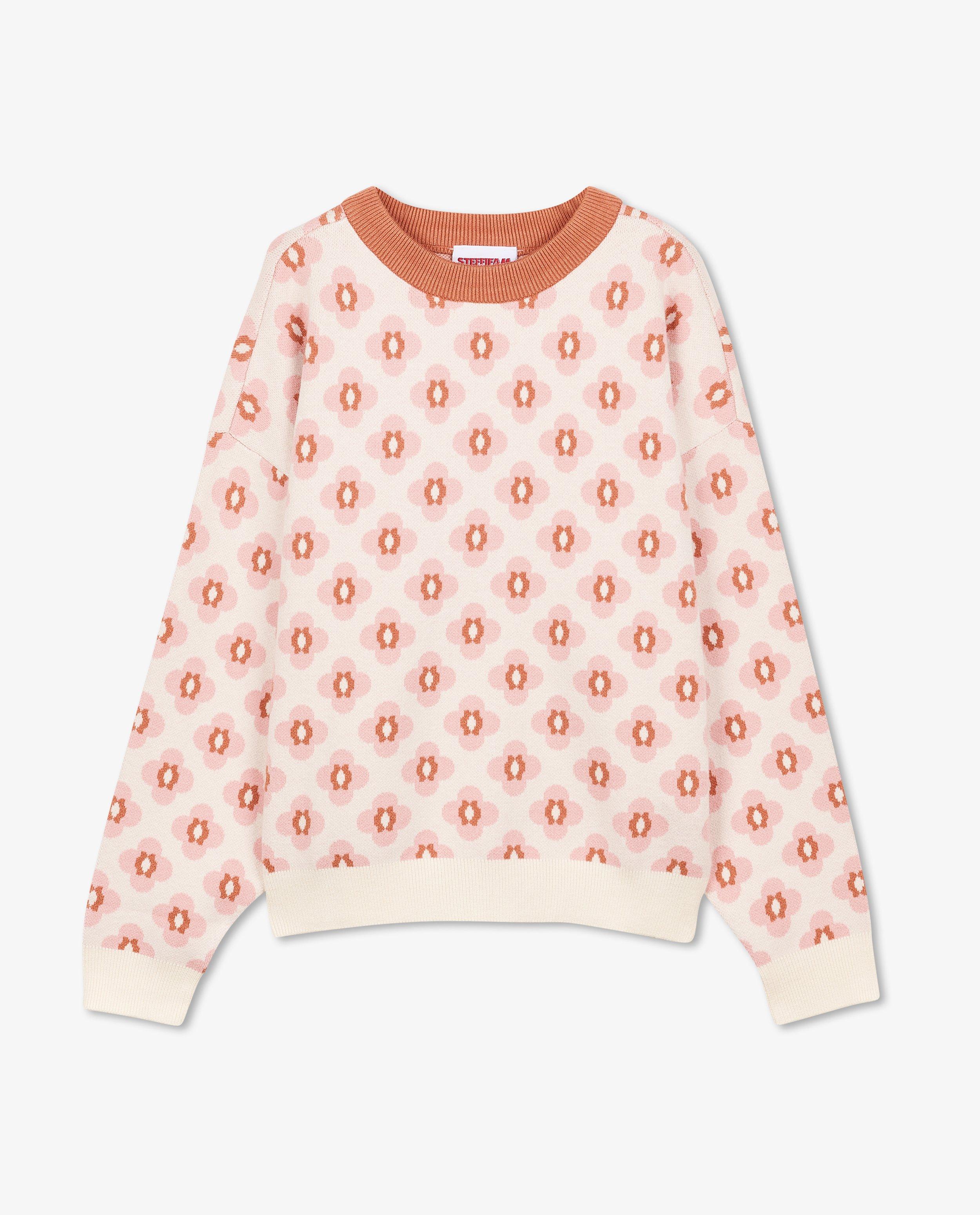 Pulls - Pull blanc à imprimé fleuri