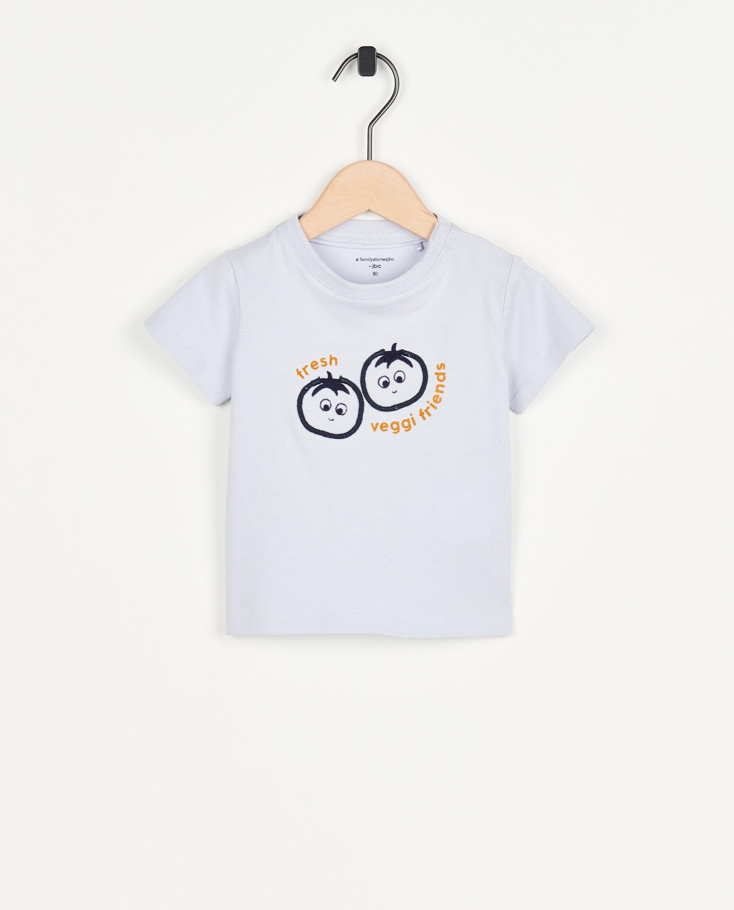 T-shirt bleu clair à relief, bébés - null - Familystories