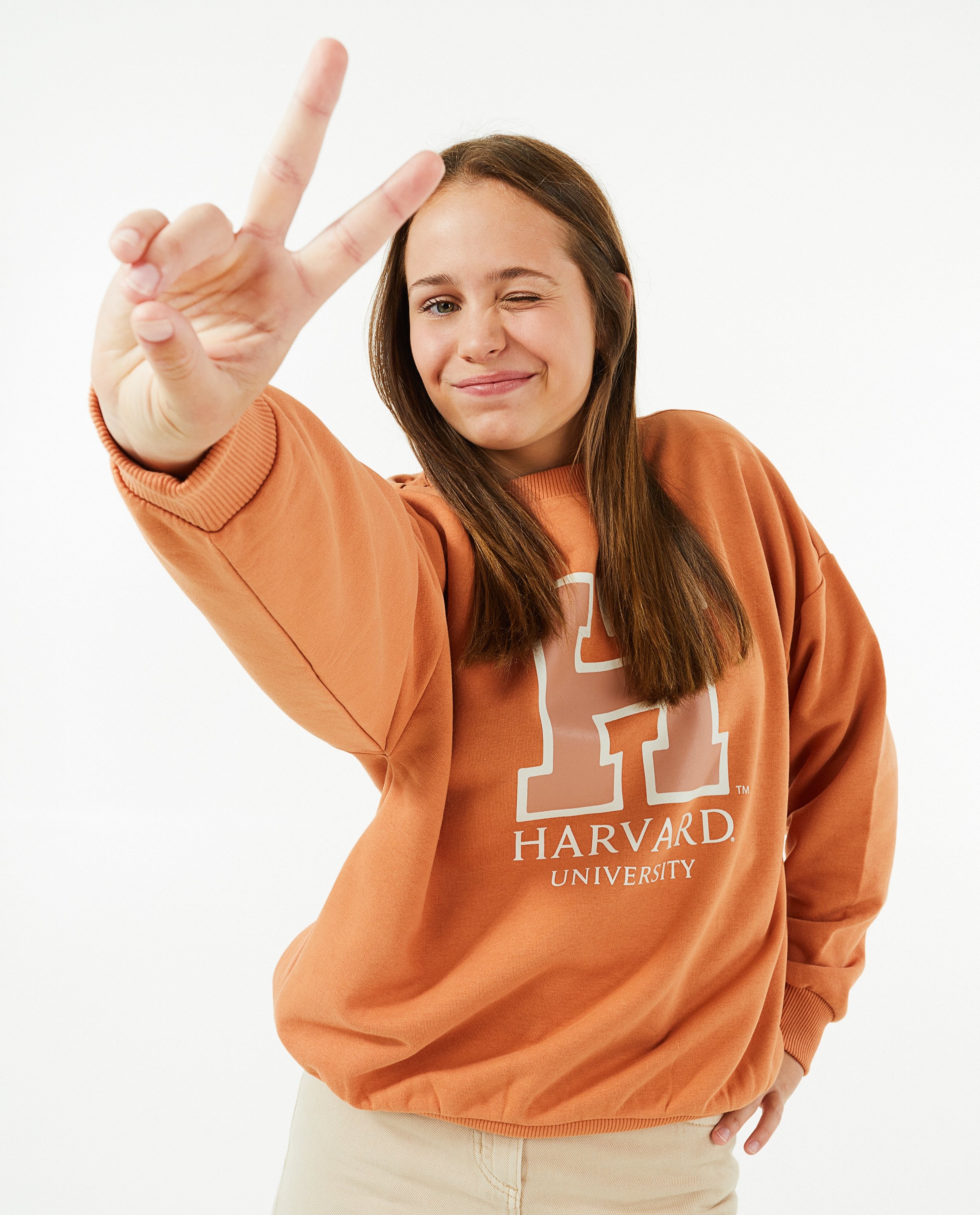 Sweaters - Oranje 'Harvard'-sweater