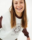 Sweaters - Bruin-witte sweater met print