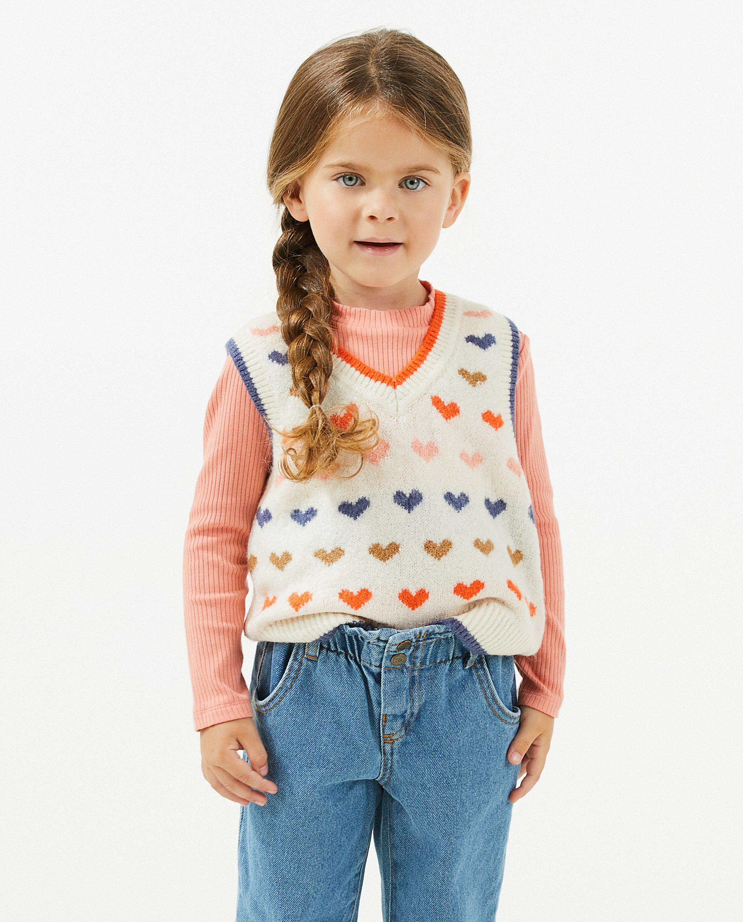 Truien - Beige debardeur met print
