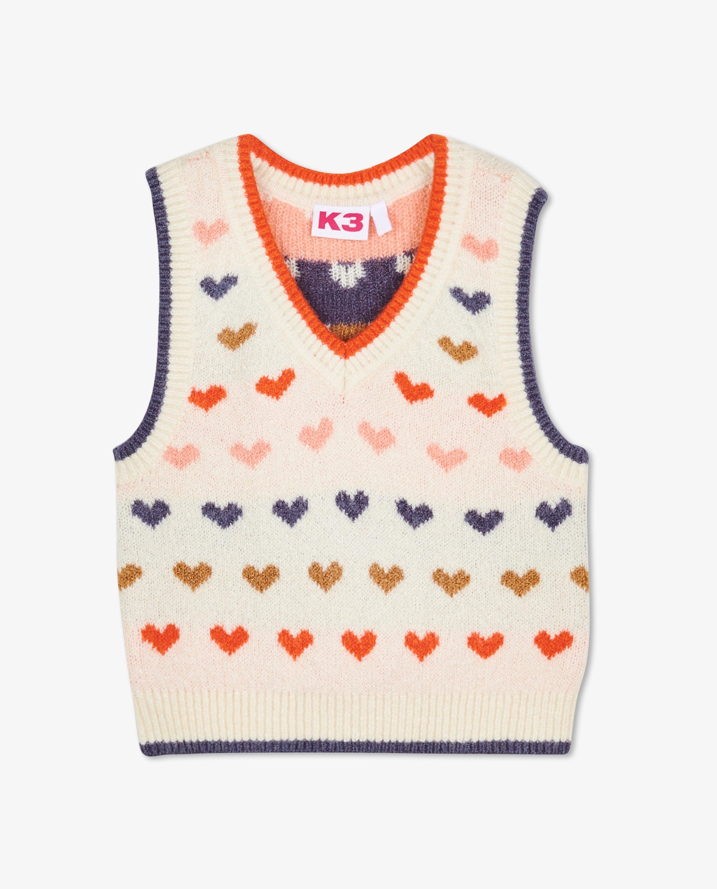 Truien - Beige debardeur met print