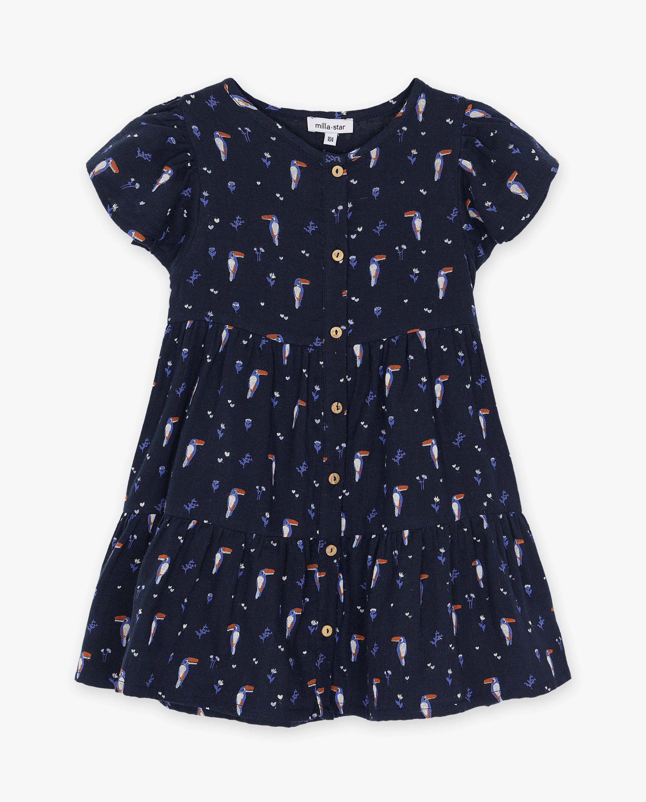 Robes - Robe bleu foncé à imprimé