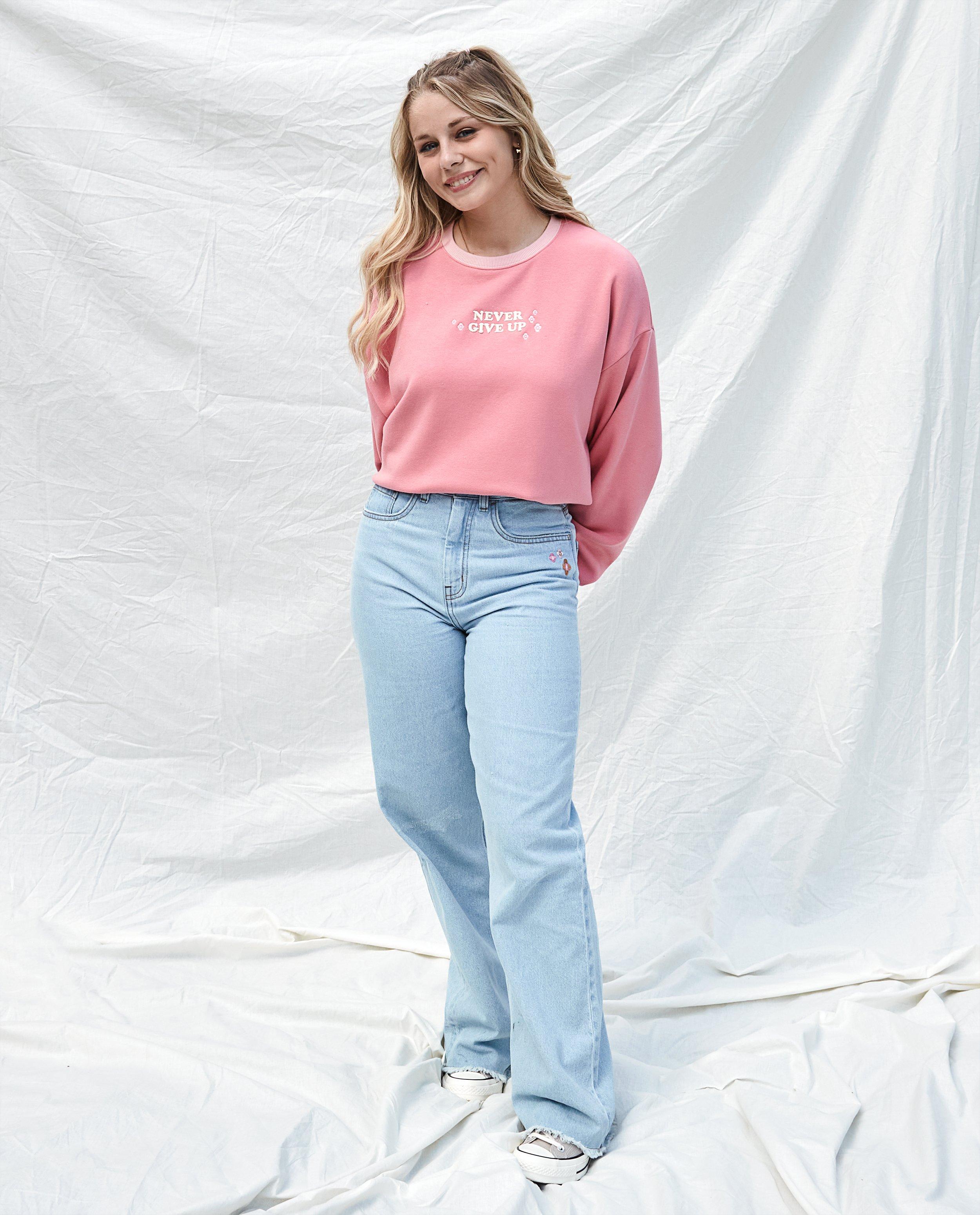 Sweat rose avec une inscription - null - Steffi Mercie