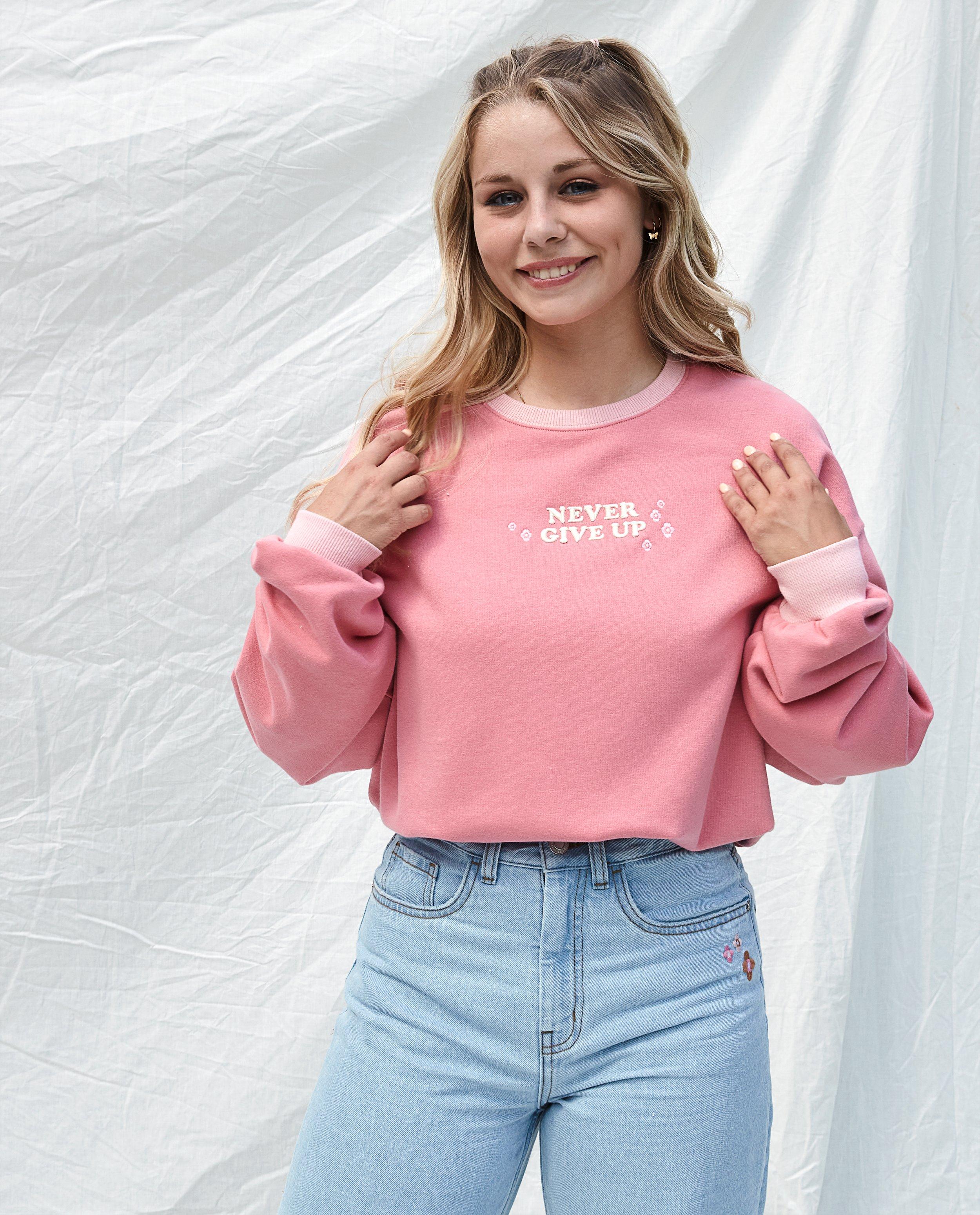 Sweats - Sweat rose avec une inscription