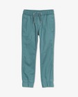 Pantalons - Pantalon bleu à taille élastique