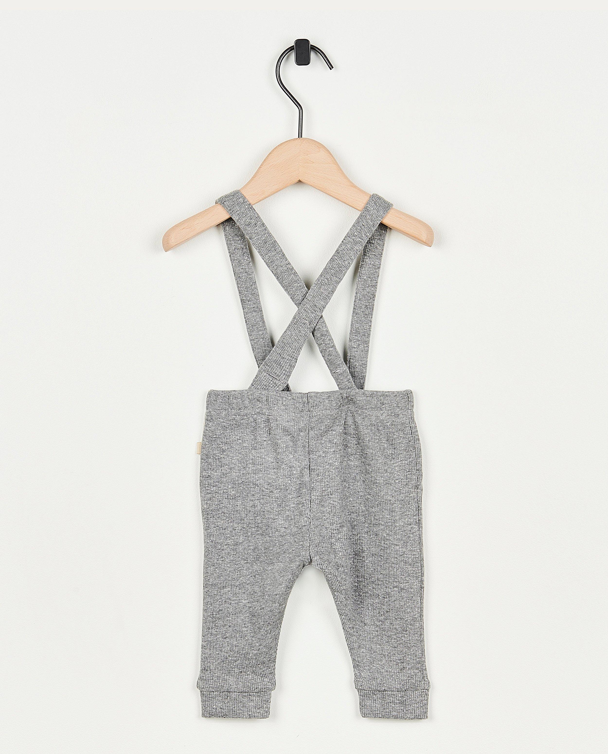 Leggings - Pantalon gris à bretelles