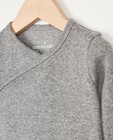 T-shirts - T-shirt gris à manches longues croisé