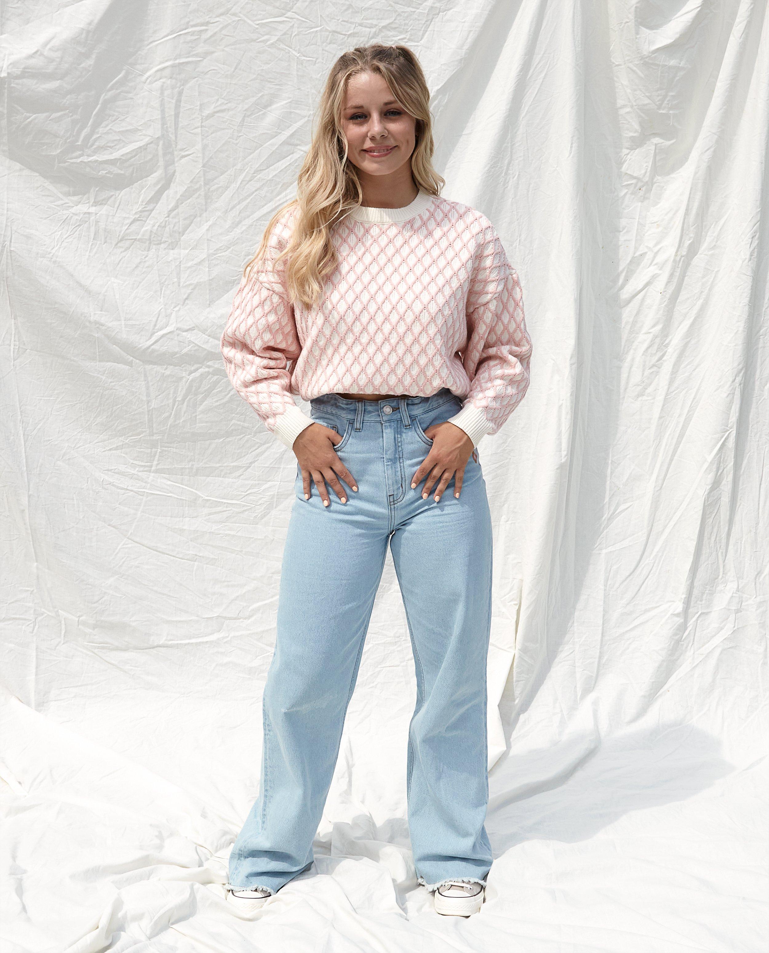Lichtblauwe jeans, flared fit - null - Steffi Mercie