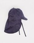 Bonneterie - Chapeau de soleil bleu avec rabat dans la nuque