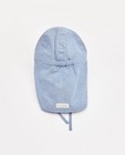 Bonneterie - Chapeau de soleil bleu avec rabat dans la nuque
