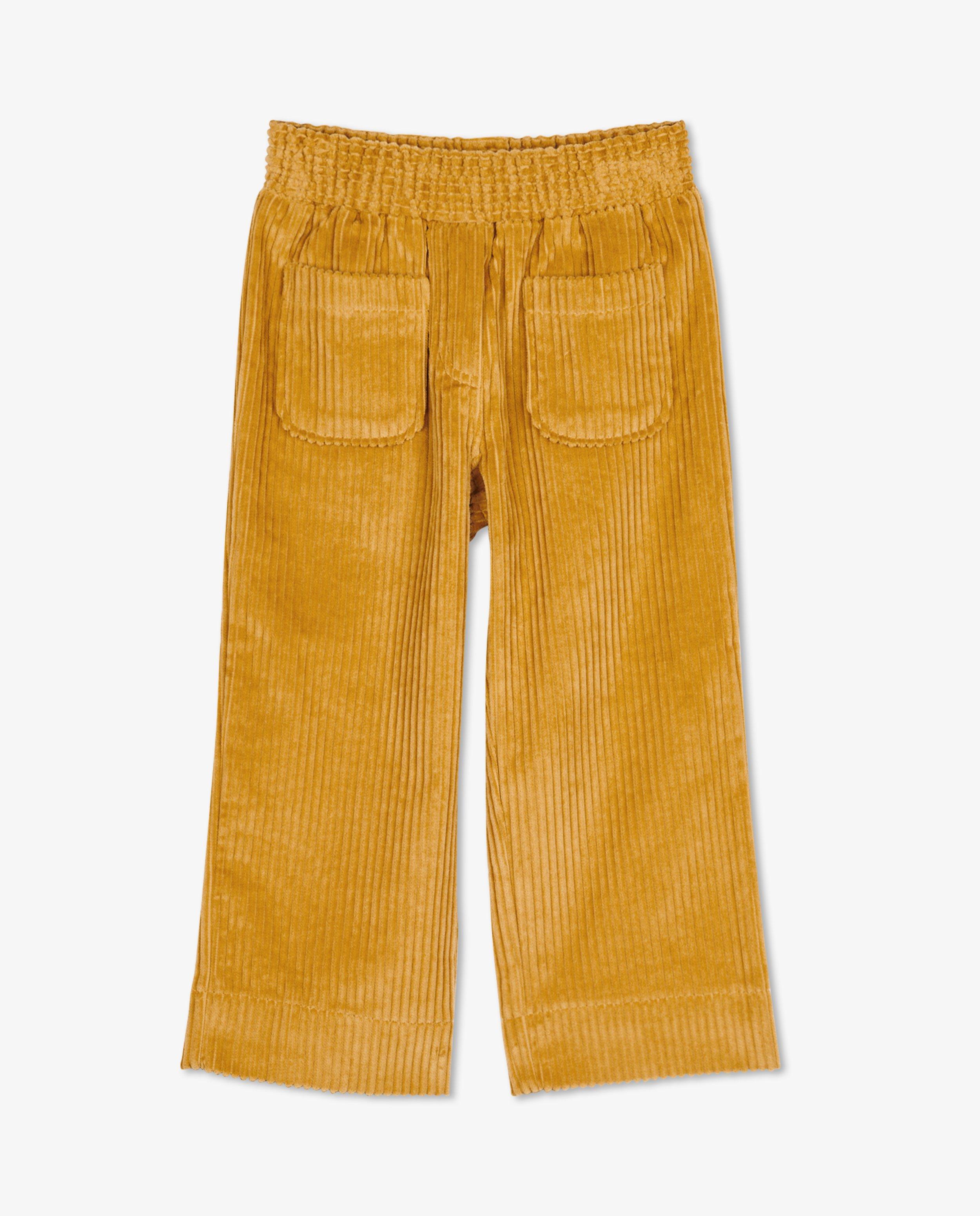 Broeken - Okergele broek van ribfluweel