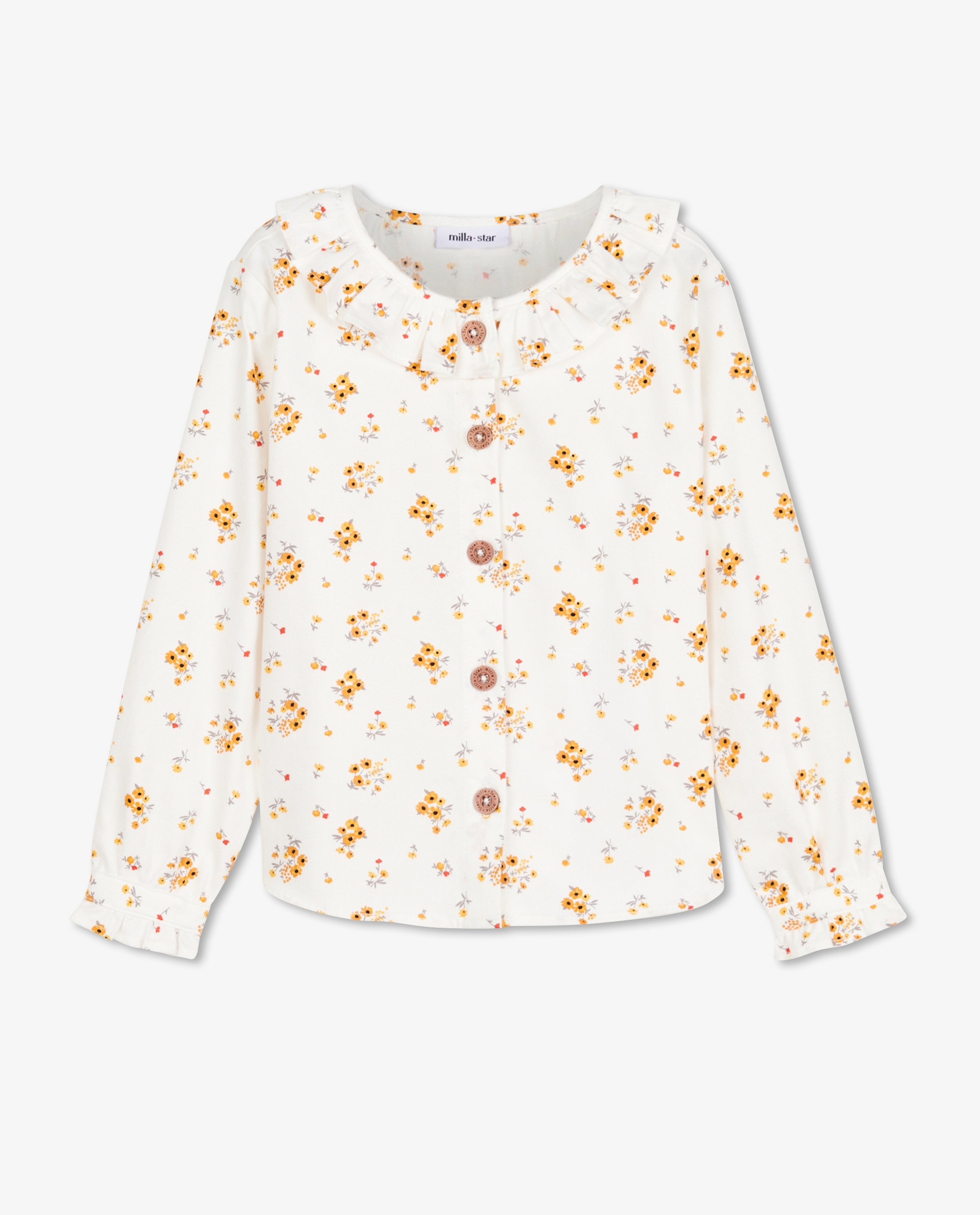 Hemden - Wit hemd met bloemenprint