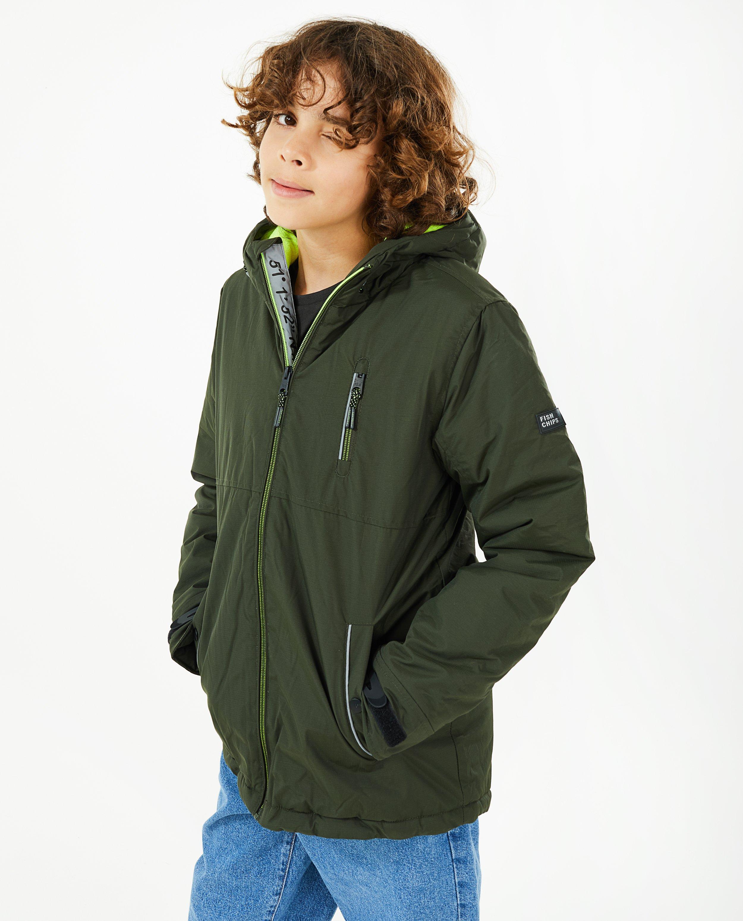 Manteaux d'été - Veste vert foncé à capuchon