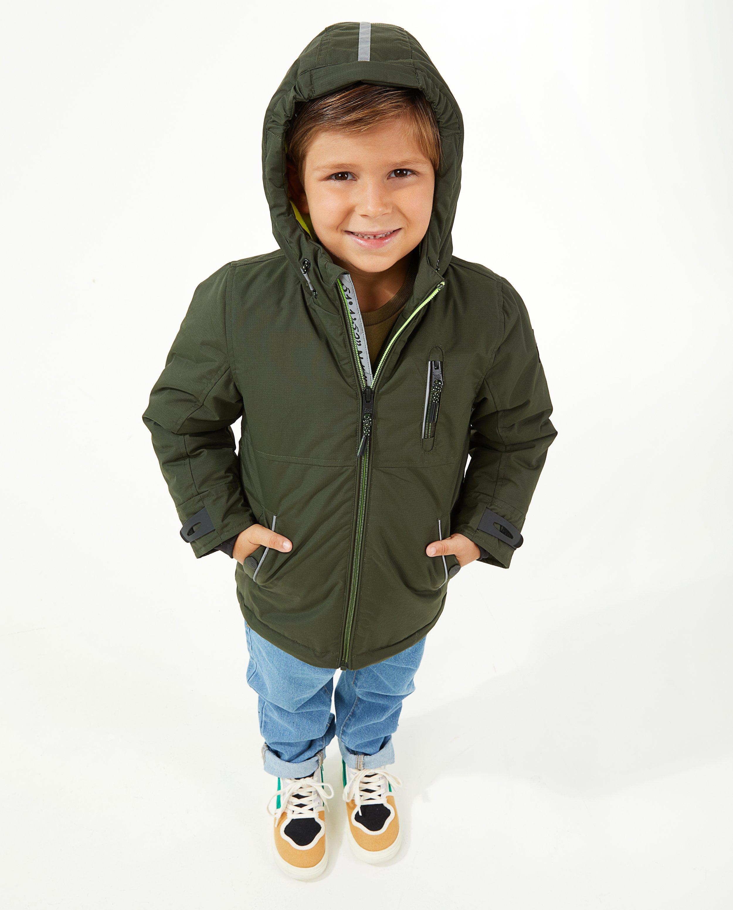 Donkergroene jas met reflectoren - null - Kidz Nation