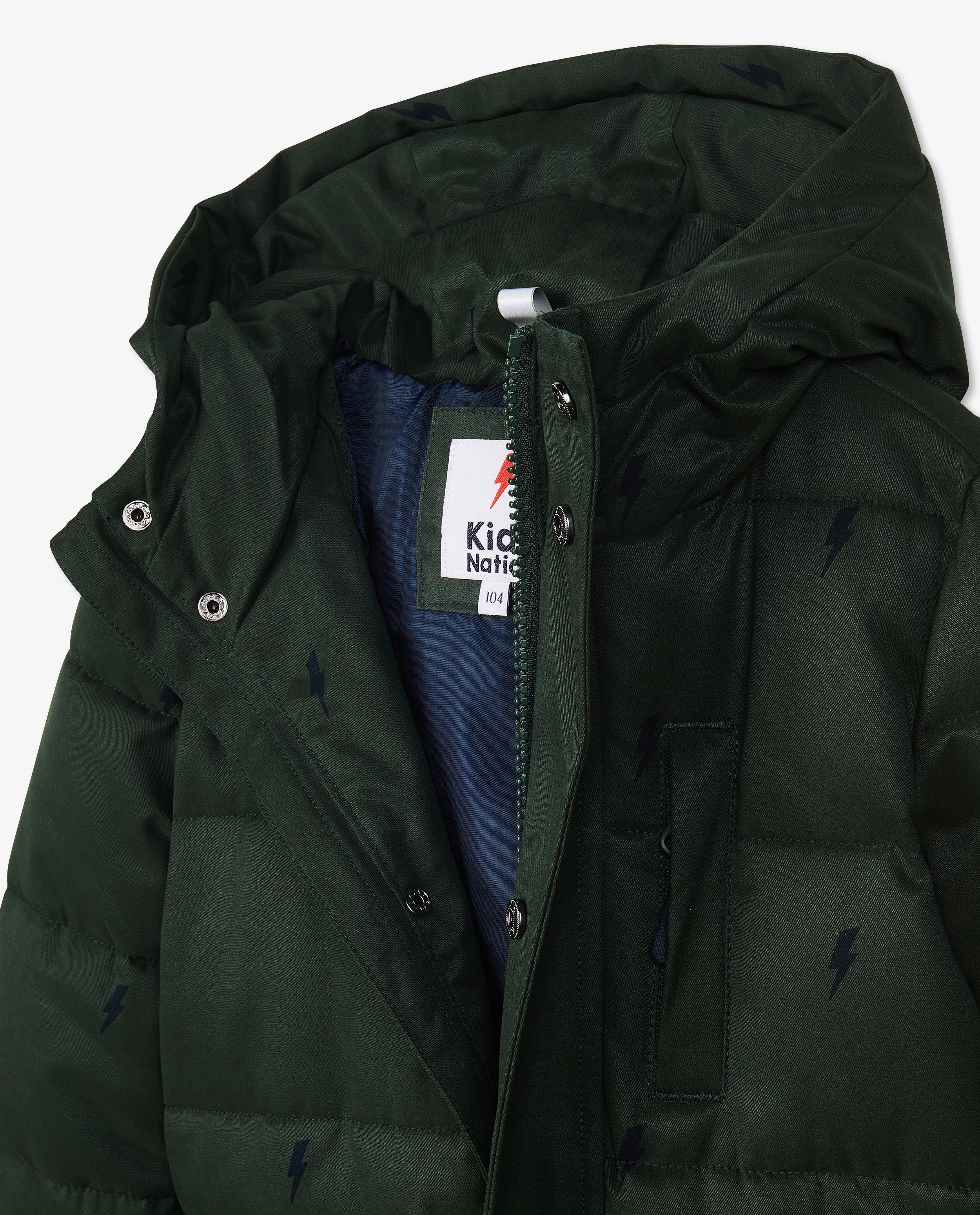 Doudounes - Parka vert foncé à imprimé