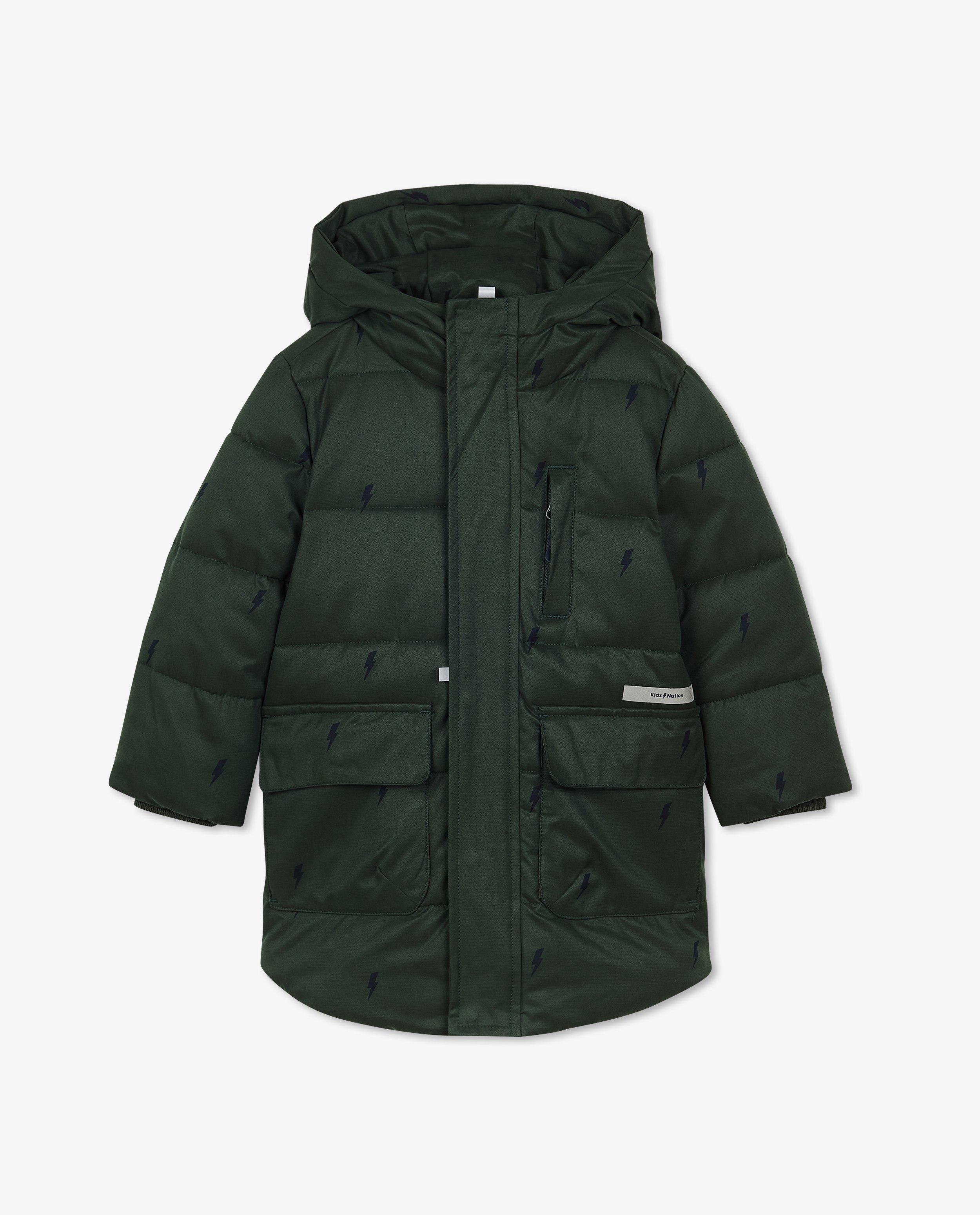 Doudounes - Parka vert foncé à imprimé