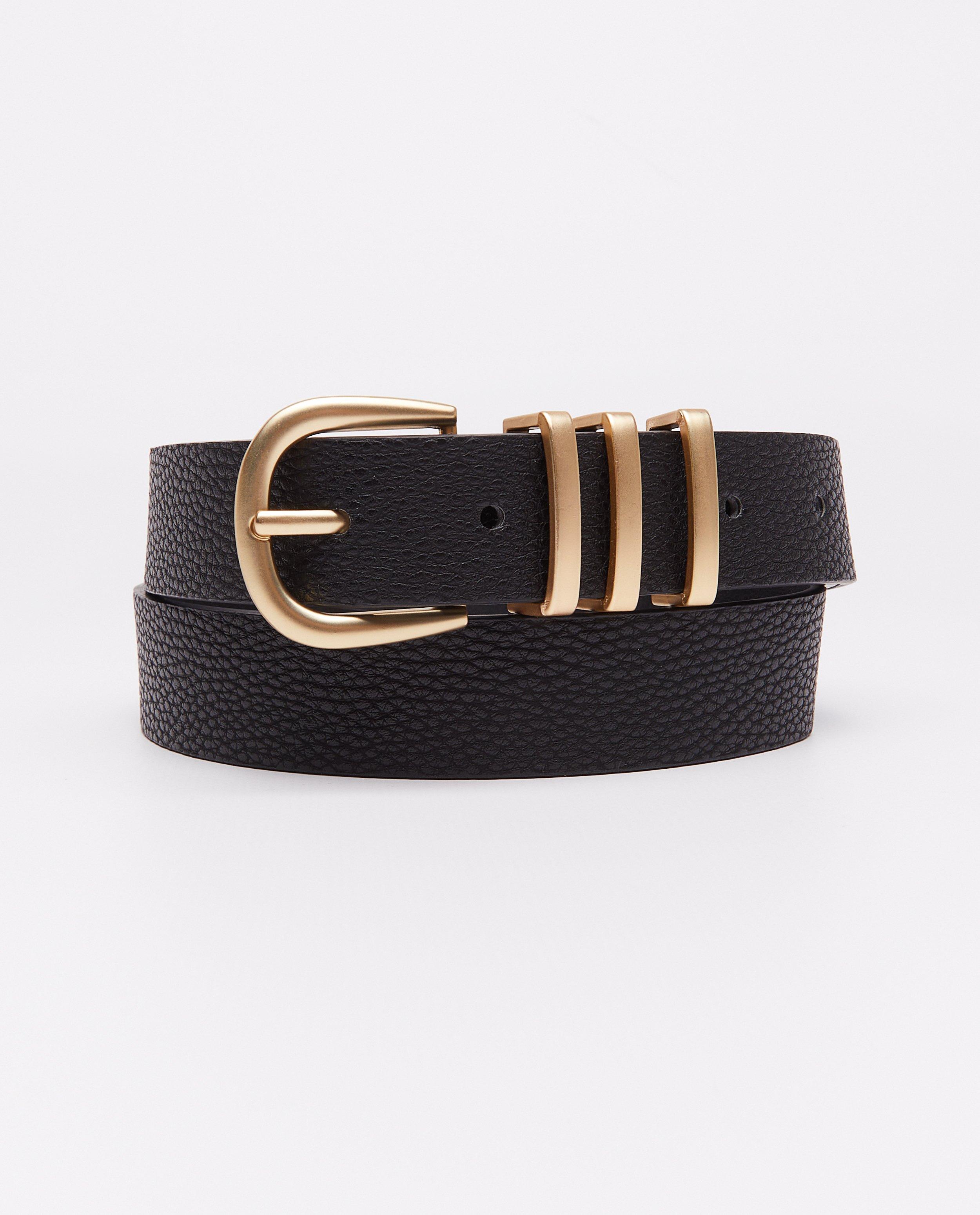 Zwarte riem met gouden gesp - null - Pieces
