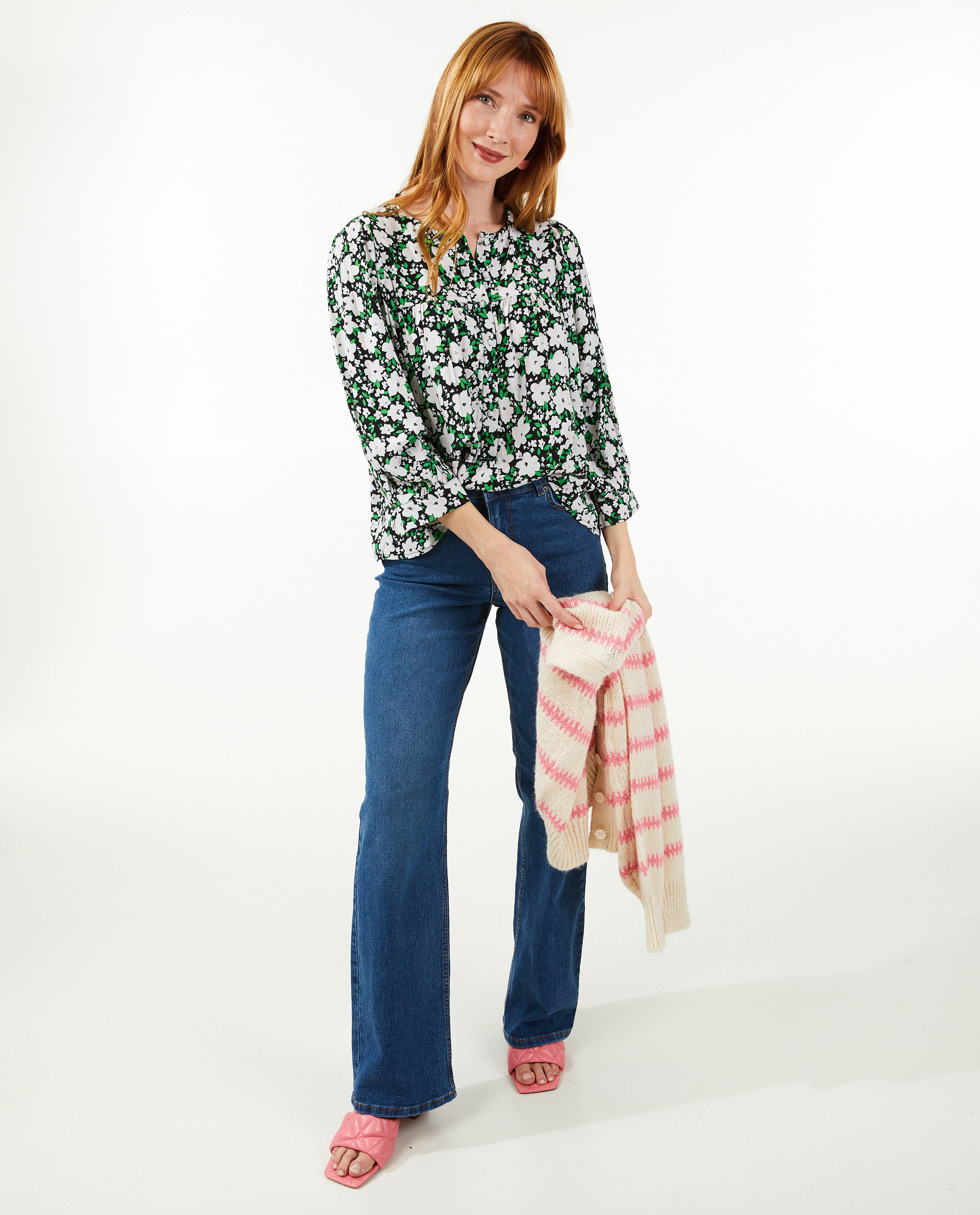 Jeans bleu à jambes larges - null - Pieces